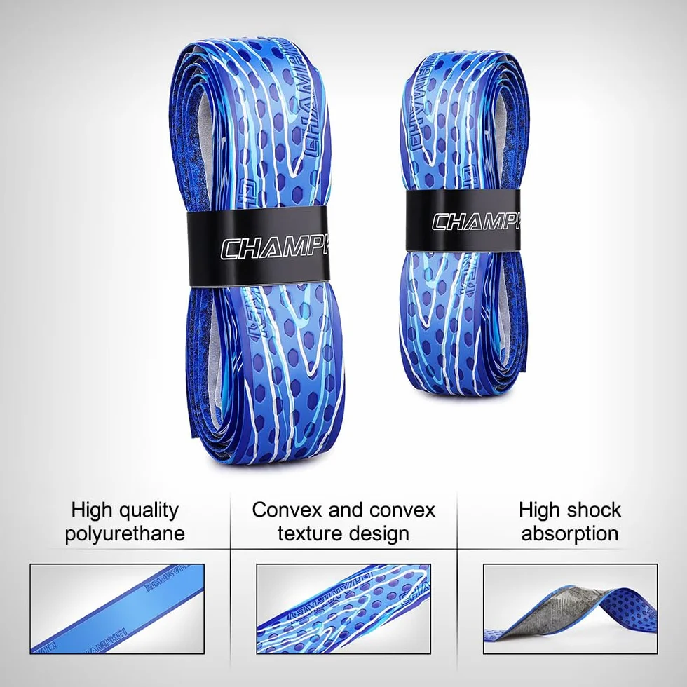 DONGKER Bande de Poignée de Baseball,2 Pièces Bandes de Batte Souples et Absorbant Les Chocs de 1.75mm pour Les Anciennes Poignées de Baseball,Tennis,Softball,Hockey sur Glace