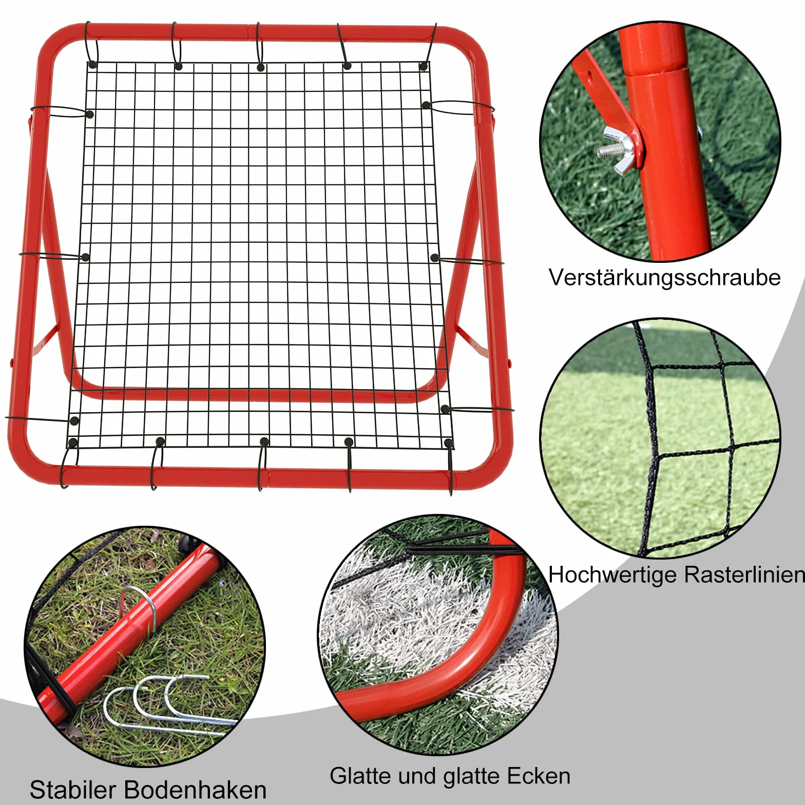 Filet de rebond pour football, baseball, tennis, entraînement, réglable, 5 niveaux, pliable, panneau de rebond, pour enfants, 100 x 100 x 65 cm