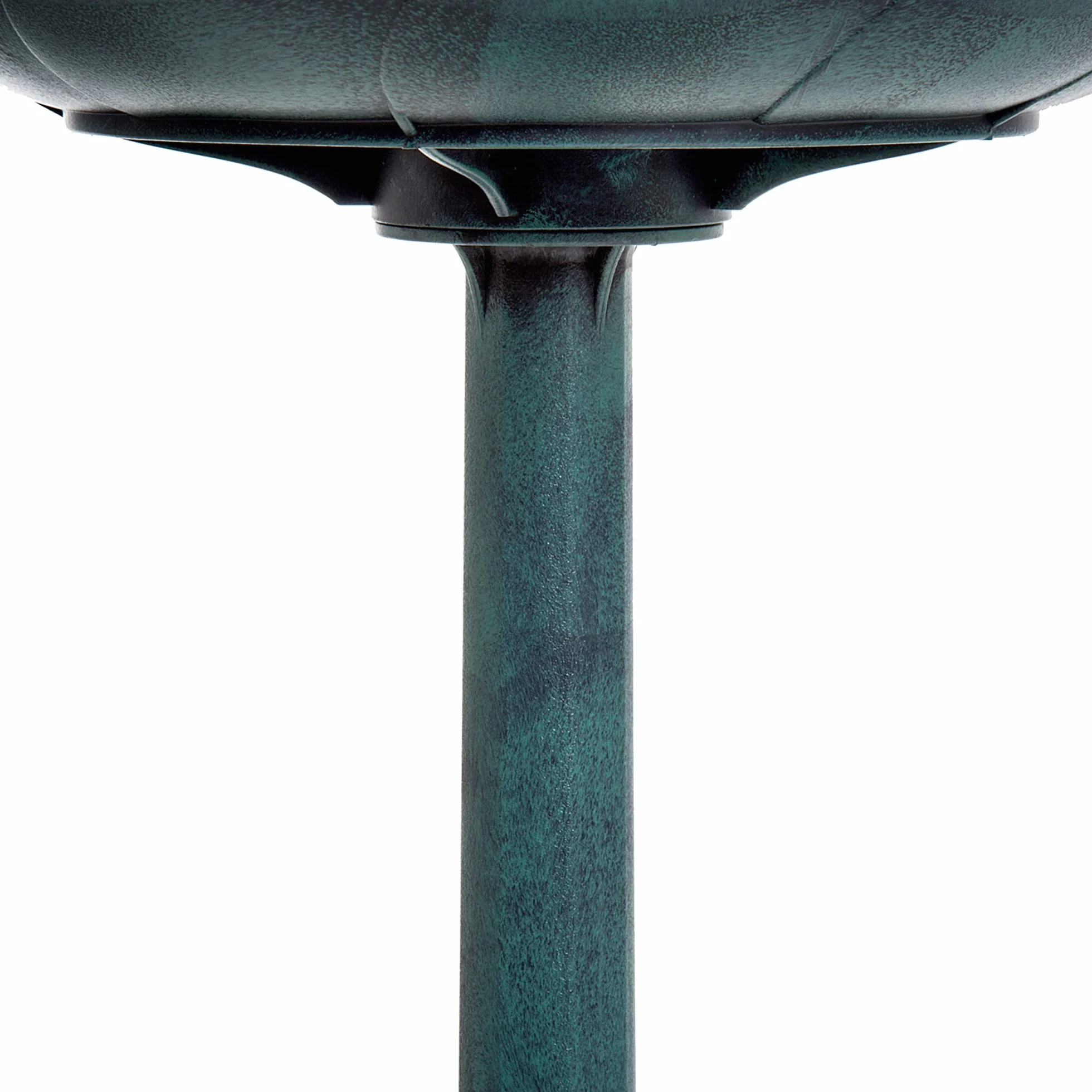 Outsunny Bain d'oiseaux Plateau 50cm, Abreuvoir Oiseaux extérieur Pied 69,5cm, Mangeoire Design Coquille Fleur-de-lys