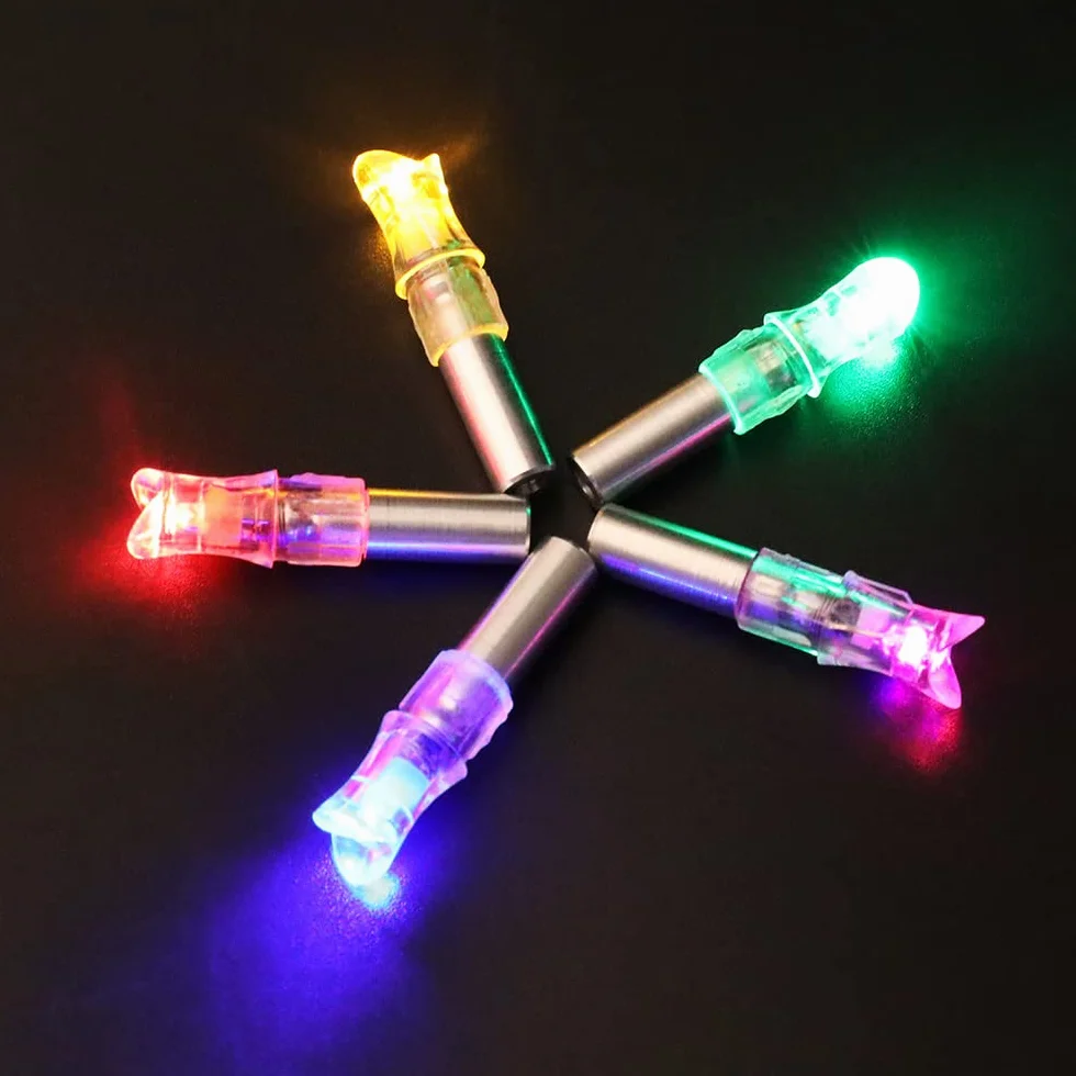 wolfman Pointes de Flèche Lumineuses pour Arc à Poulies Automatique Pointes de Flèche Allumée pour Chasse Et Tir pour Flèche de 6.2mm/7.6mm 5 Pcs