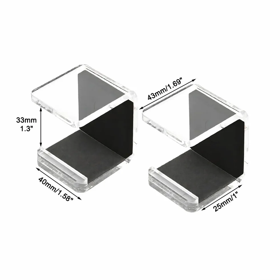 Paire de supports muraux en acrylique pour baguettes de hockey avec rembourrage de protection (0303-2)