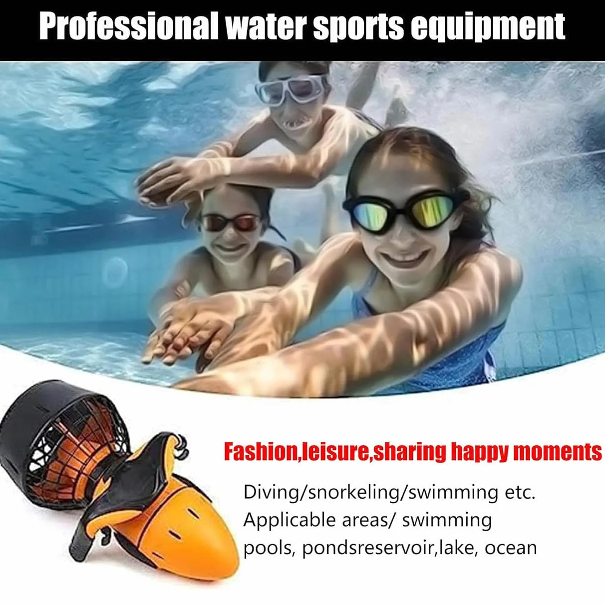Booster sous-Marin, Scooter De Mer électrique, Boosters De Natation De Plongée avec Batterie, Peut être Utilisé dans 30 Mètres, Ponton Hydrodynamique pour La Natation Et La Plongée,500W