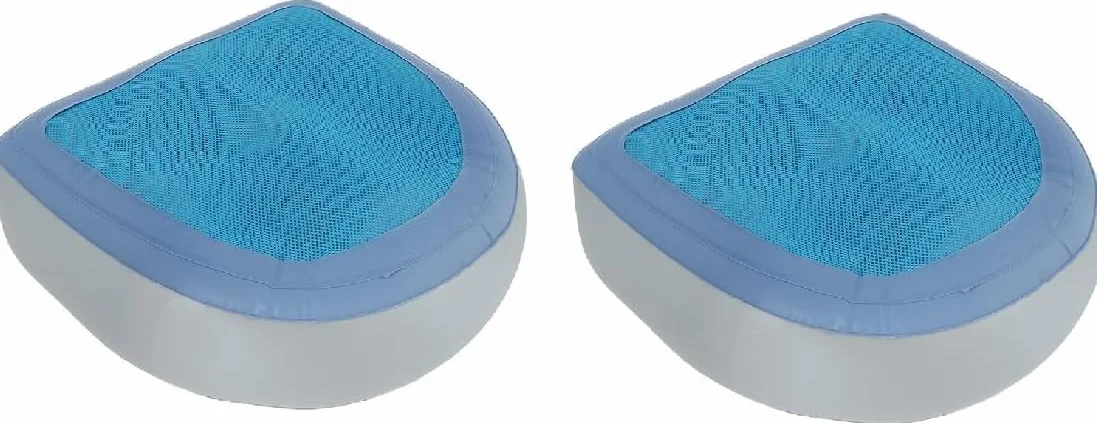 Rehausseur de siège Gonflable Spa Booster Coussin de Siège Soutien Dorsal Salle de Bain Doux Gonflable Tapis Antidérapant Coussin Dorsal Relaxant Bleu 2 pièces