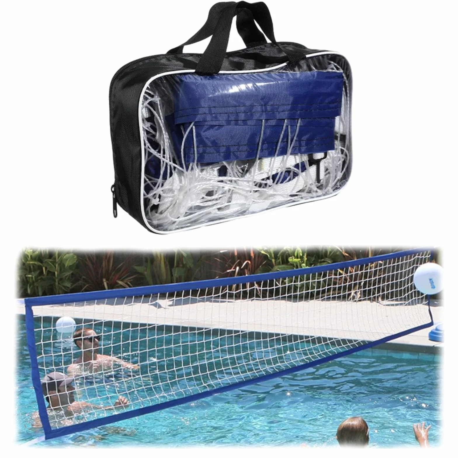 Filet de volley-ball de piscine de rechange portable de 4,5 x 0,9 m, équipement de sport résistant pour la natation, accessoire de jeu robuste pour les activités nautiques en plein air et les fêtes