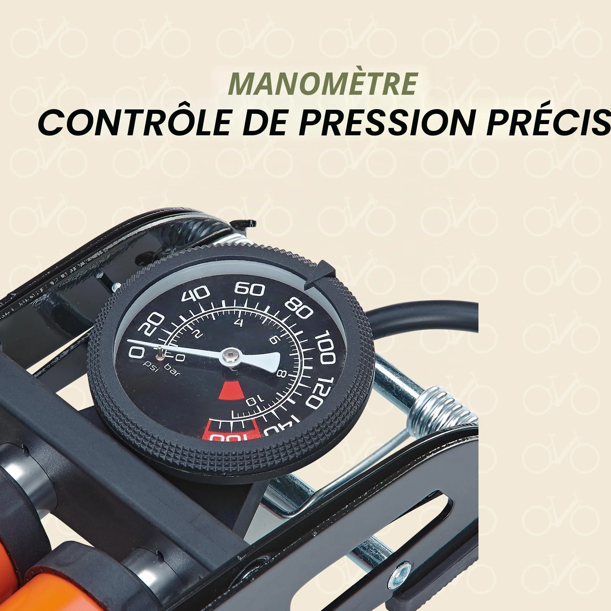 Prophete Pompe à air, Pompe à vélo, Pompe sur Pied et à Pied pour Tous Les Types de valves