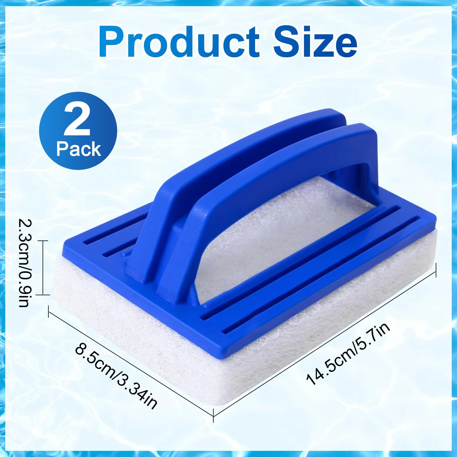 Brosse Éponge Ligne d'eau Piscine 2 Pièces Nettoyage