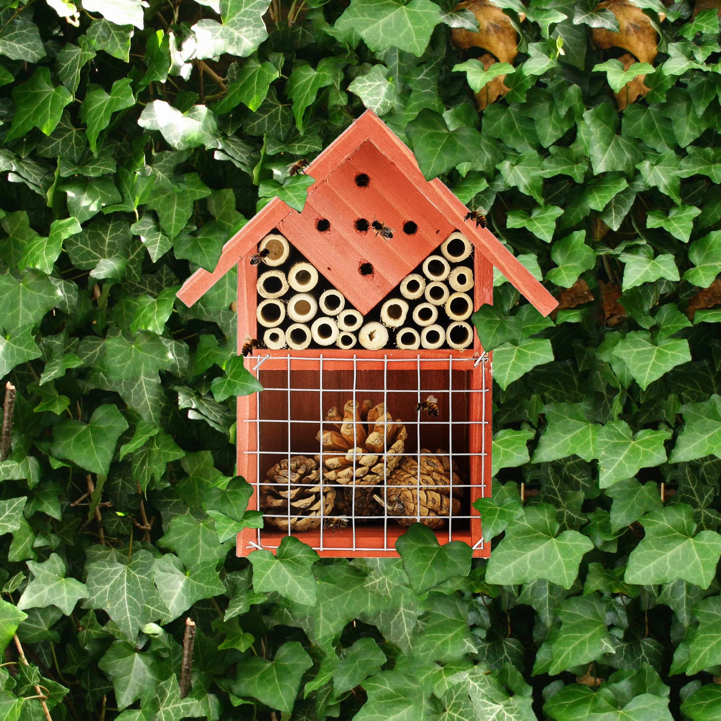 Relaxdays Hôtel à Insectes à Suspendre 21x17,5x9 cm Bois Non-traité