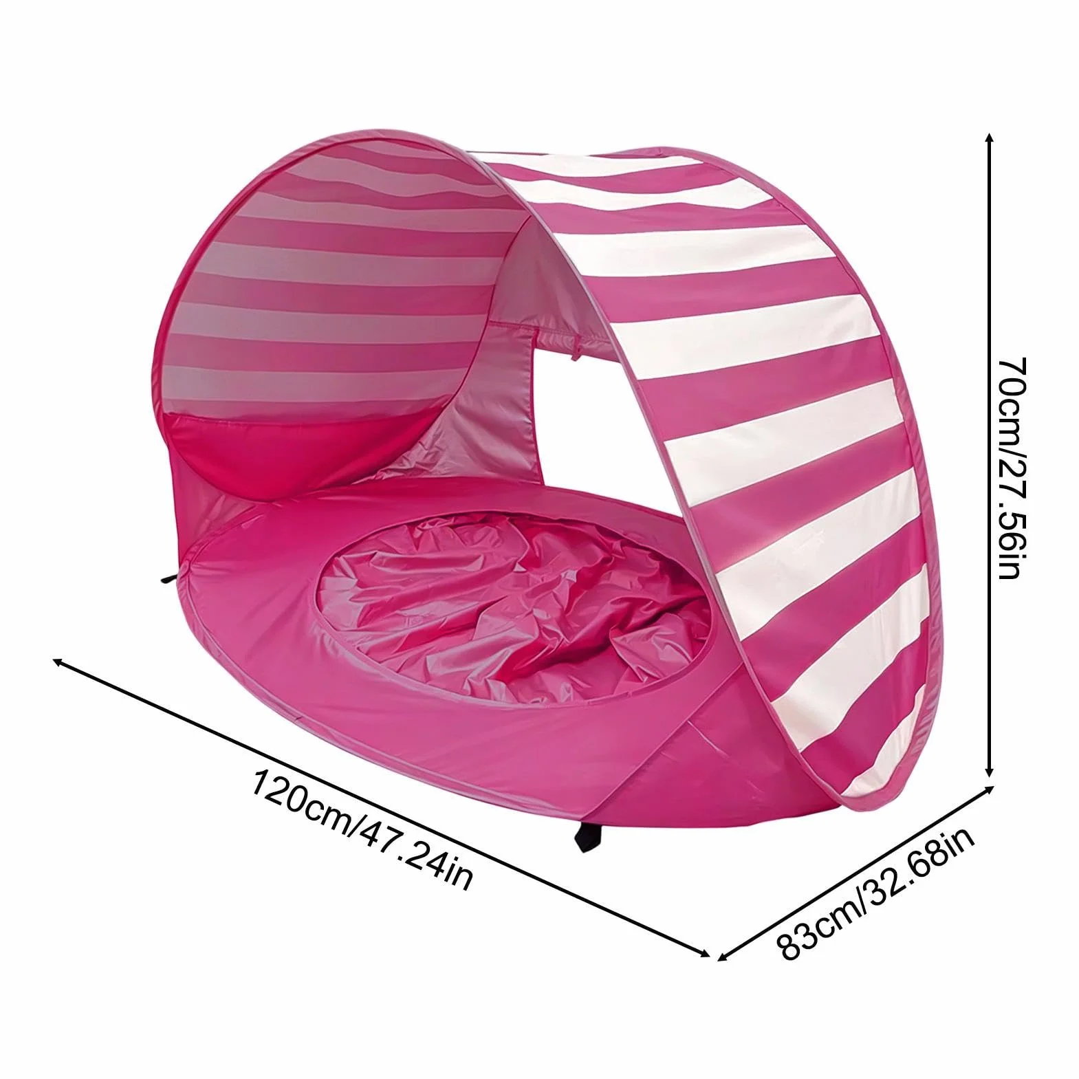 Tente De Plage pour Bébé Popup Tente De Plage pour Bébé avec Mini Piscine Tentes De Plages Anti UV, Portable pour Enfant pour Plages, Camping, Jardin,120x83x70cm