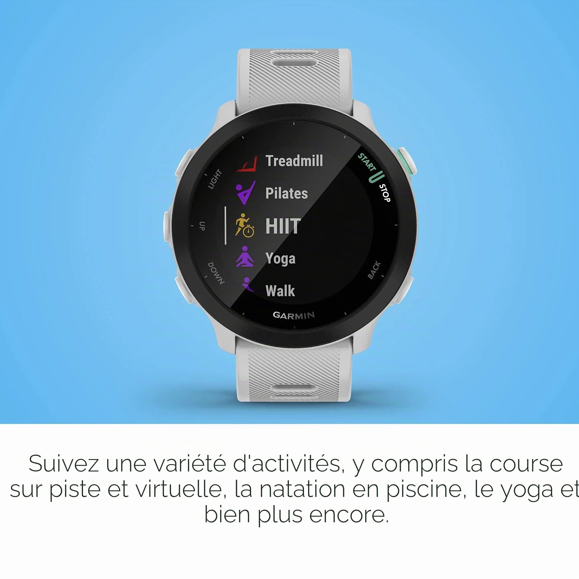 Garmin Forerunner 55 Montre GPS Running Cardio au Poignet Blanche Reconditionné