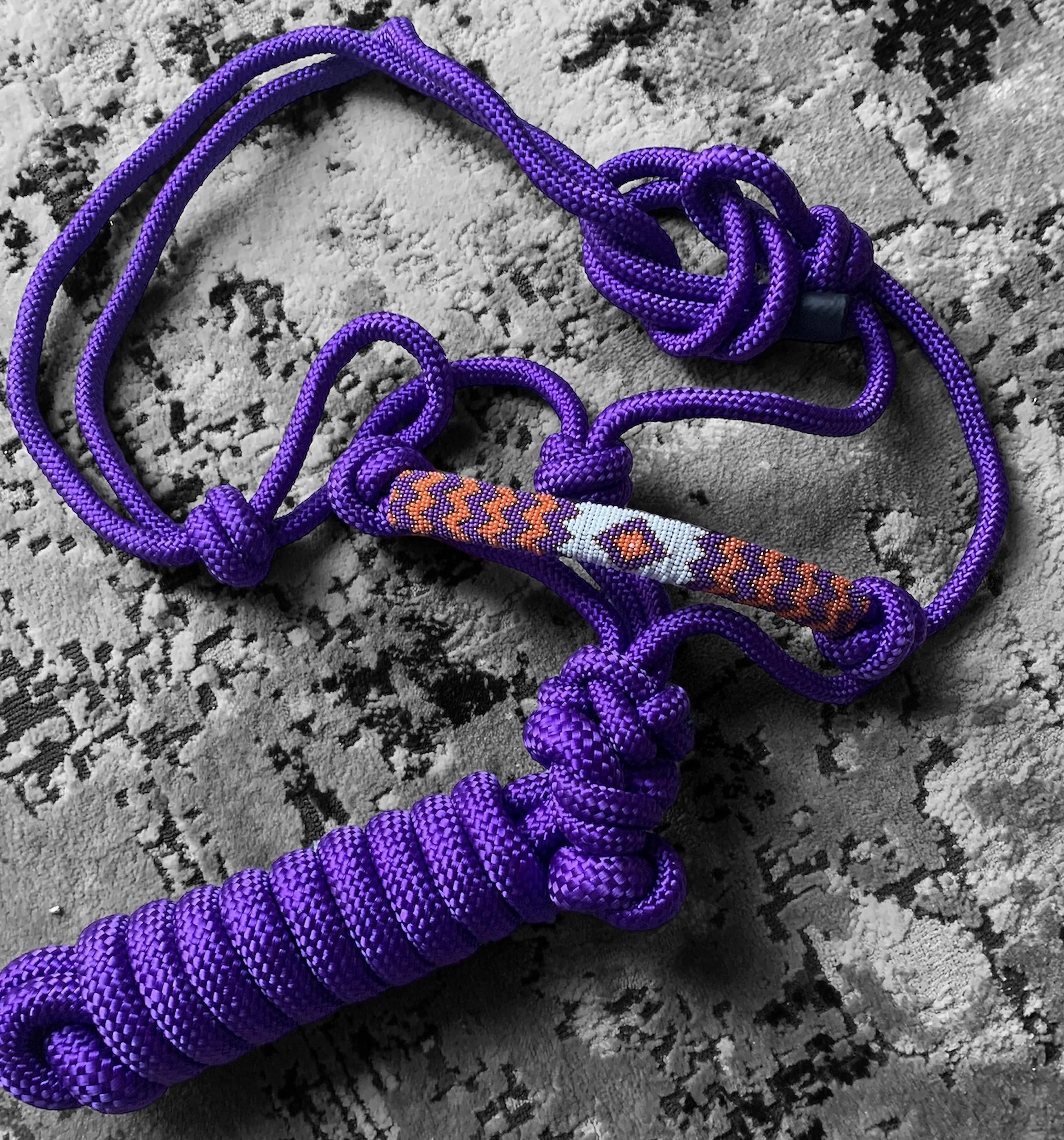 Majestic Ally Licol en Corde tressée à Nez perlé rembourré avec Laisse Assortie de 10' (Violet)