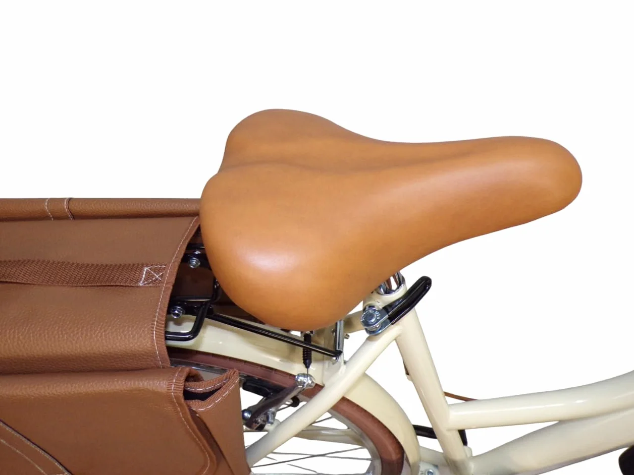 Vélo de ville 28" femme vintage beige panier osier rétro