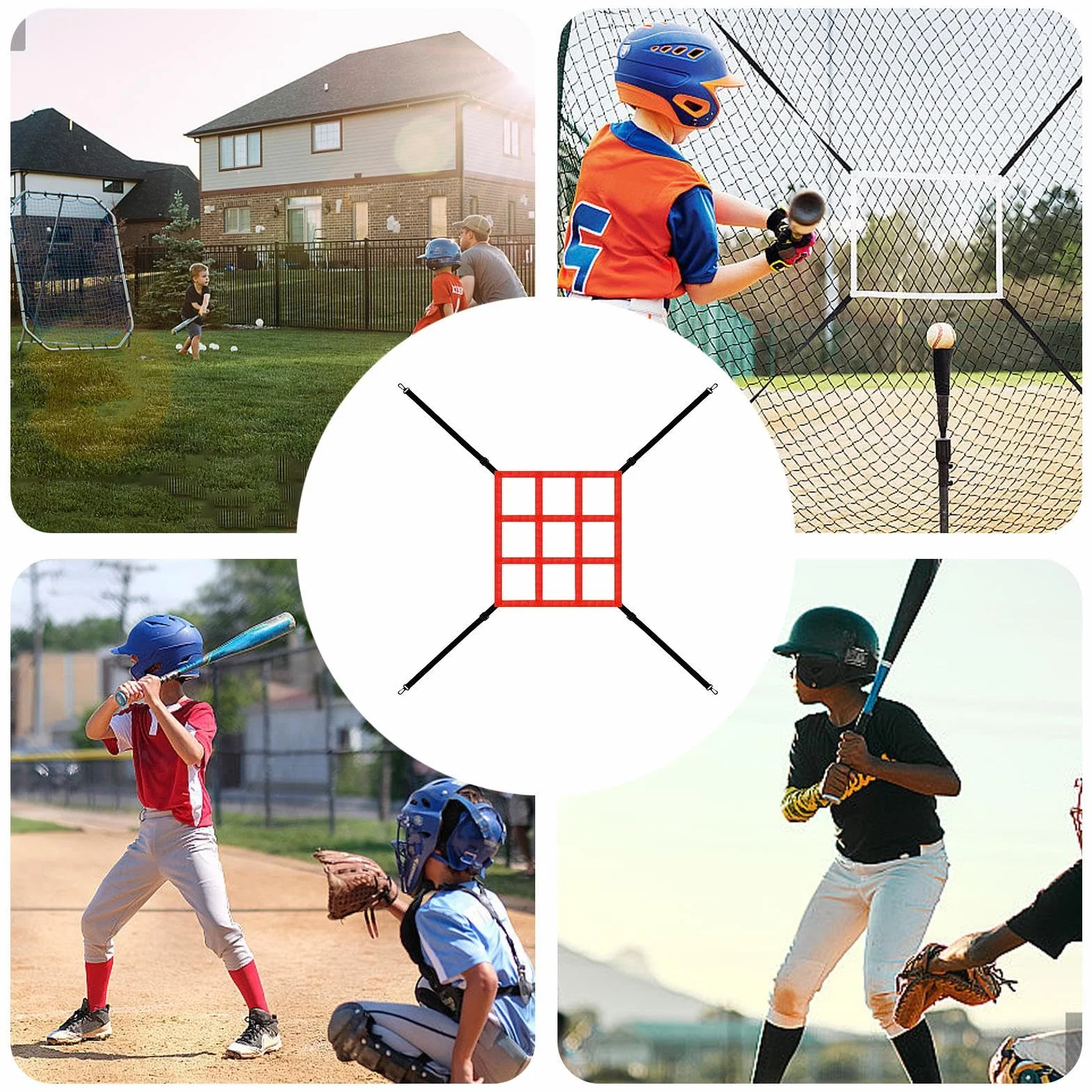 Cible de pitching net Strike Zone | Filet cible de tangage réglable, filet d'entraînement de baseball pour frapper la capture d'impact, travail avec des exercices de tangage et précision de