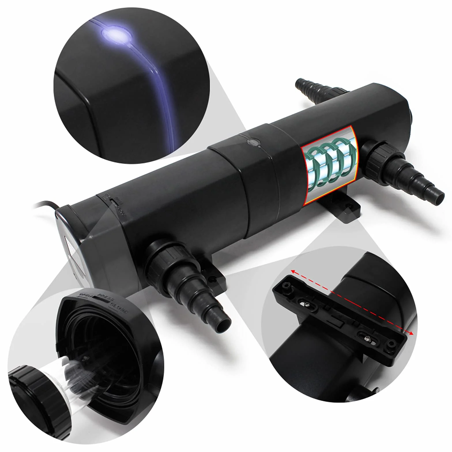 SunSun Kit complet CBF-350 Filtre de bassin 12000L NEO3800 pompe 3600l/h 20W CUV-224 lampe UV 24W 5m Tuyau 38mm