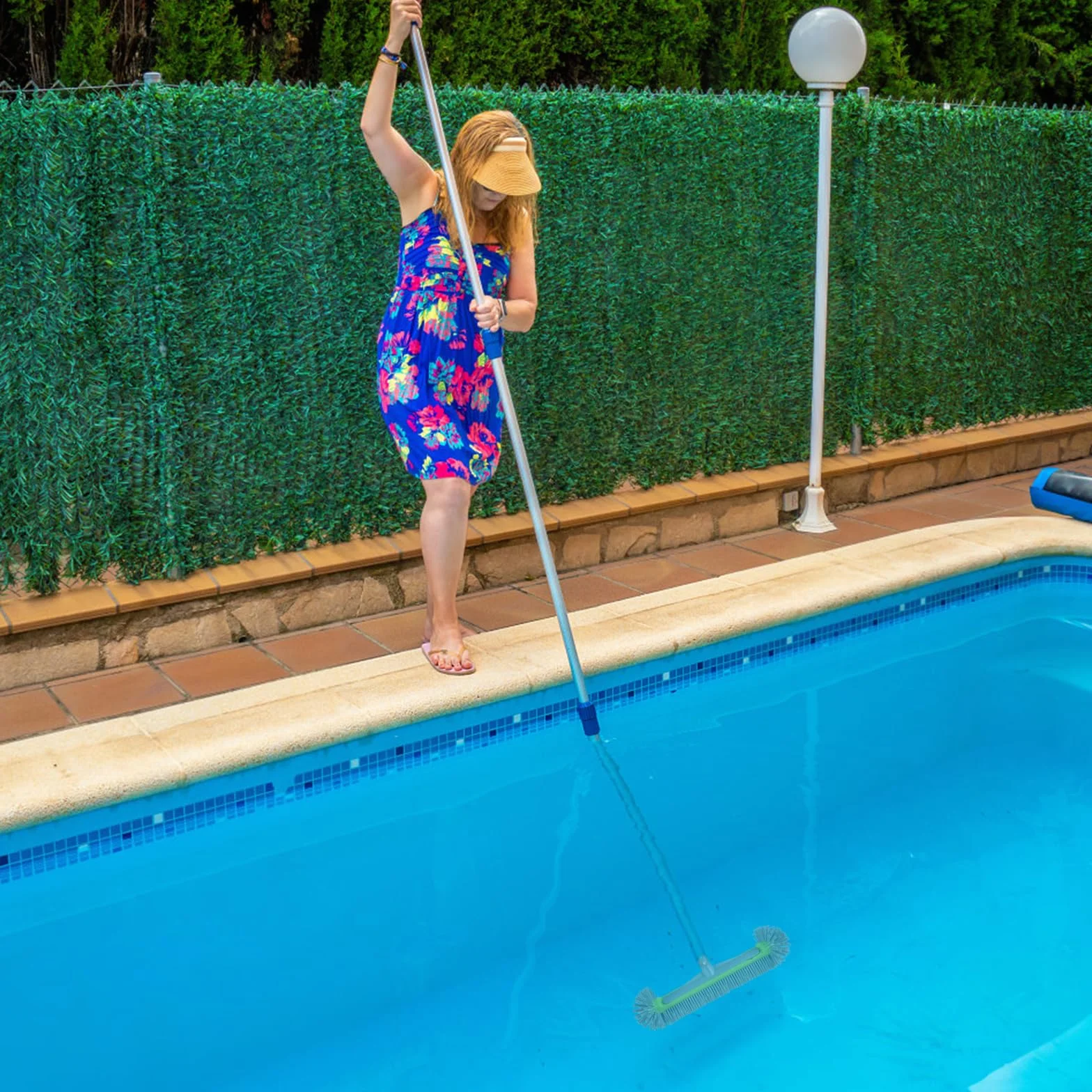 Forhome Brosse de Piscine, Balai Brosse AJ-3 pour Piscine, Baignoire, Mur, Carrelage