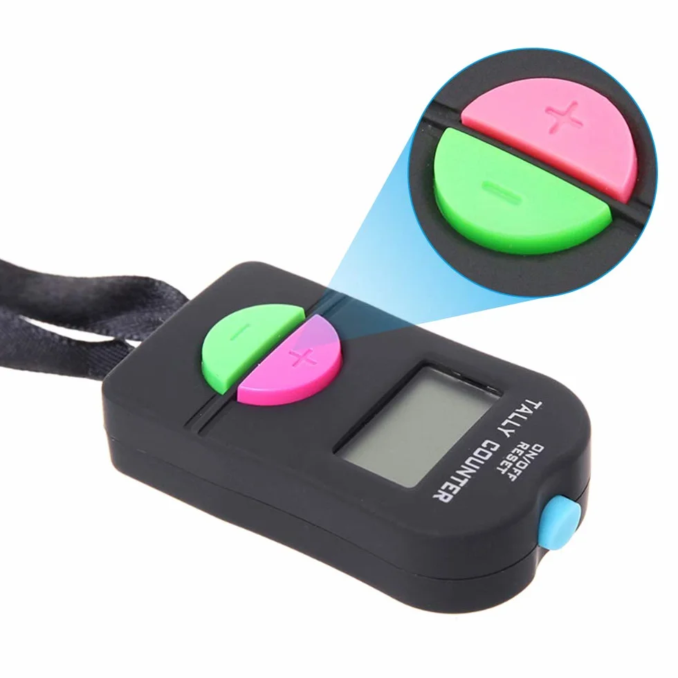 Compteur à Main Numérique Sport Golf 2 Pièces Clicker Manuel Addition Soustraction Électronique 0-9999