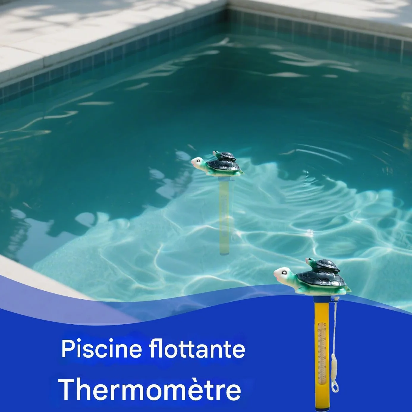 Thermomètre Flottant pour Piscine Moniteur de Température d'Eau avec Corde