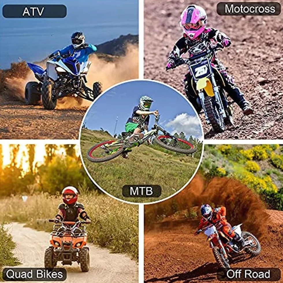 Casque Intégral VTT Cross pour Enfants 8-14 Ans avec Lunettes Masque Gants