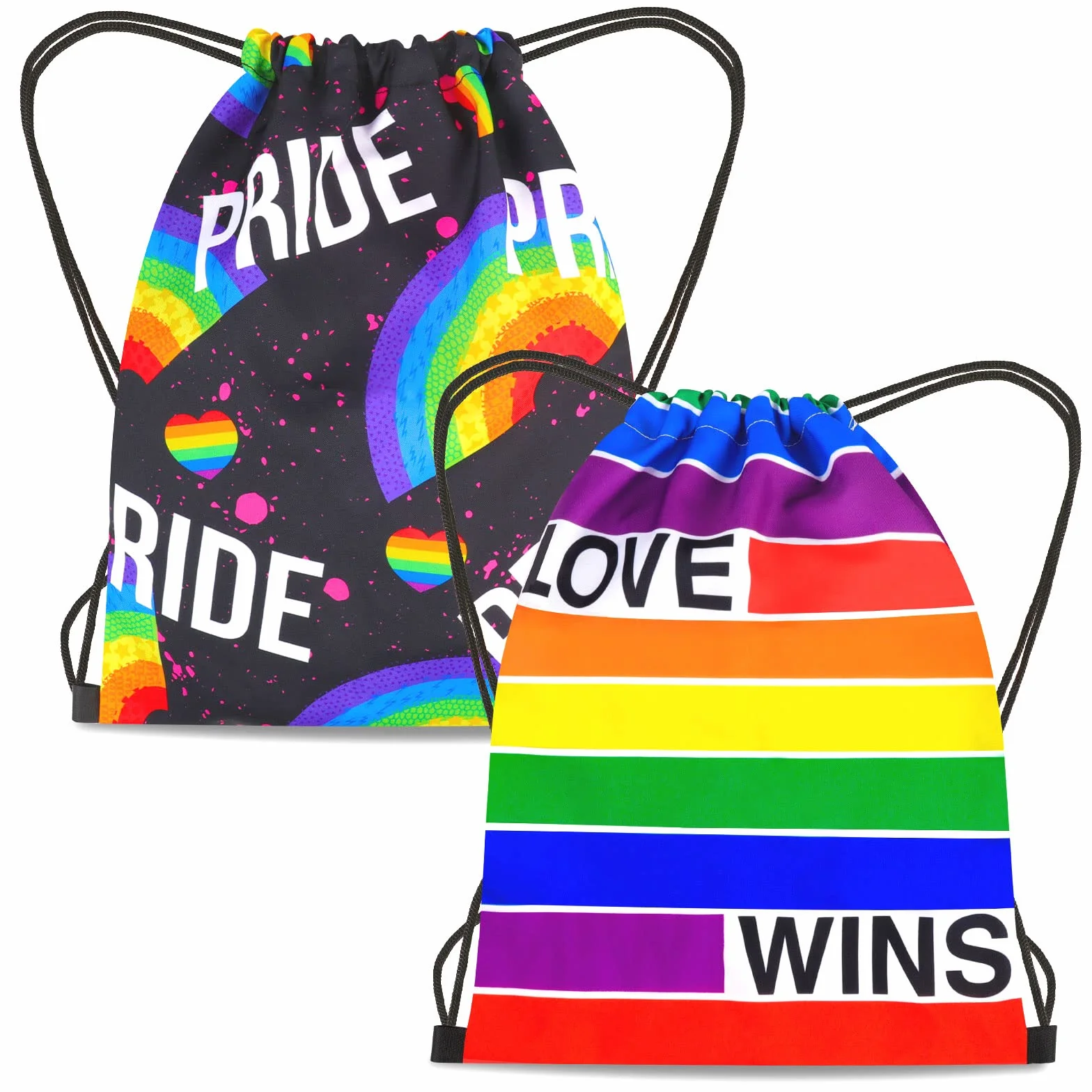 HOWAF Sac à Cordon Arc-en-Ciel LGBT Pride - Drapeau Gay Pride avec Bandeau Rainbow - Accessoires LGBTQ
