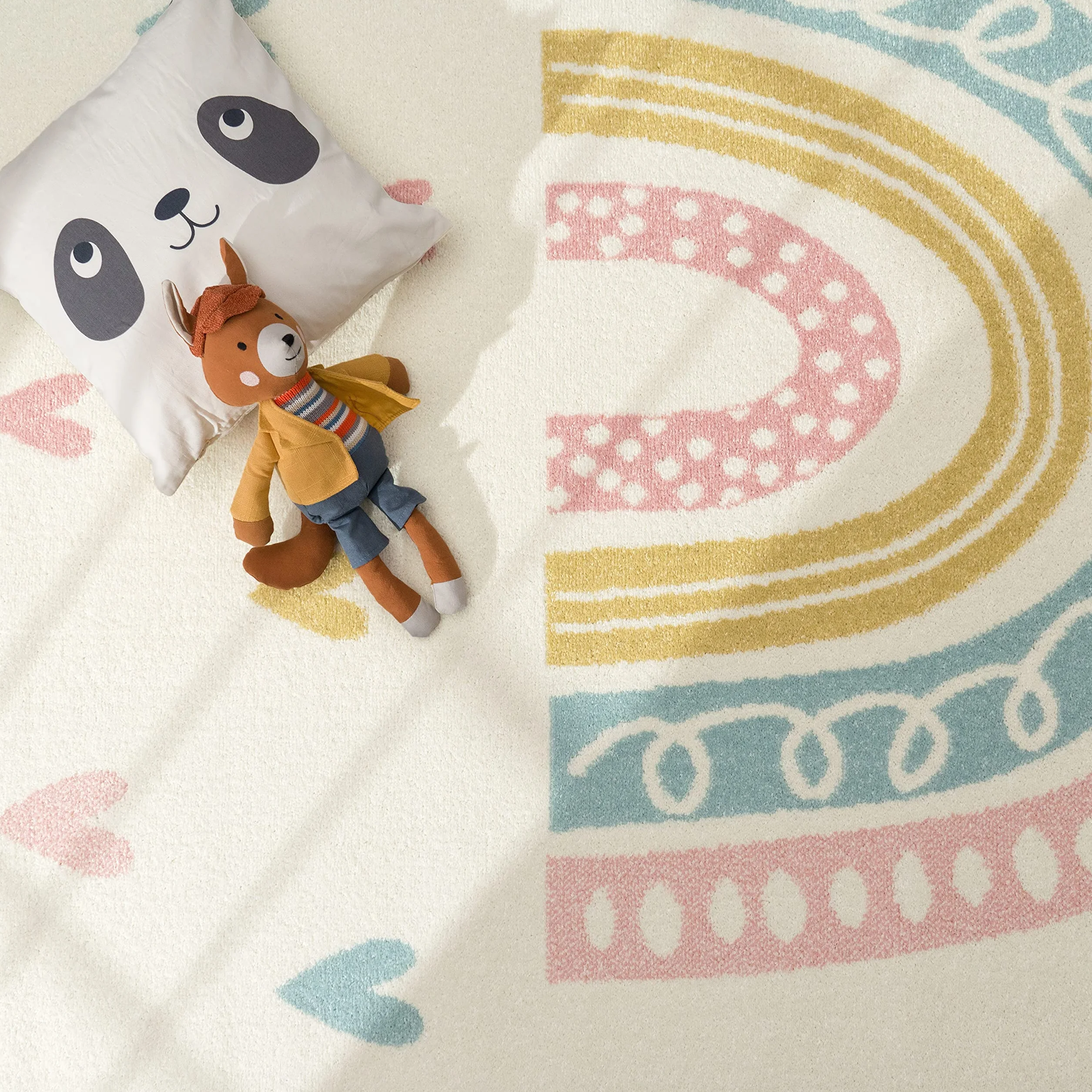 Tapis pour Enfant Paco Home 160x220 cm Crème Motifs Chambre Fille Garçon