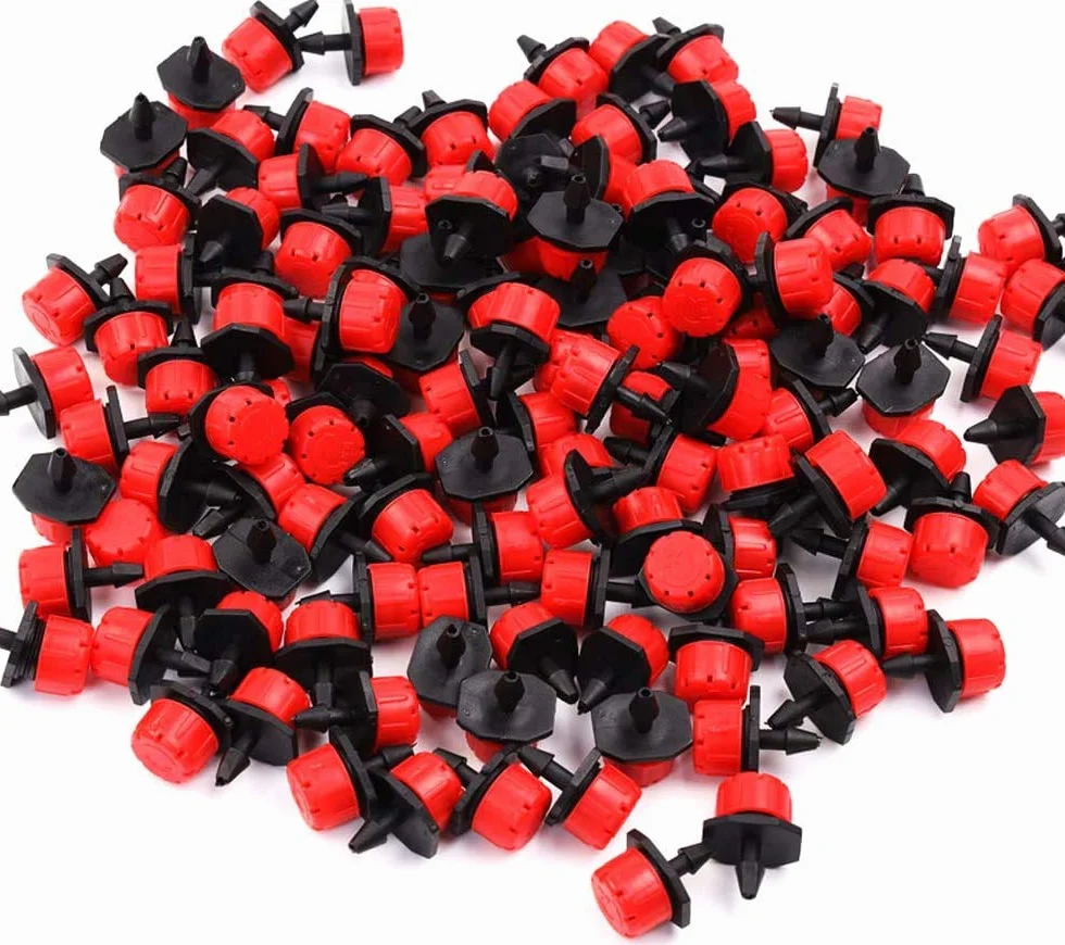 Goutteurs d'irrigation réglables, 100pcs Kit système goutte à goutte avec buses de brumisation