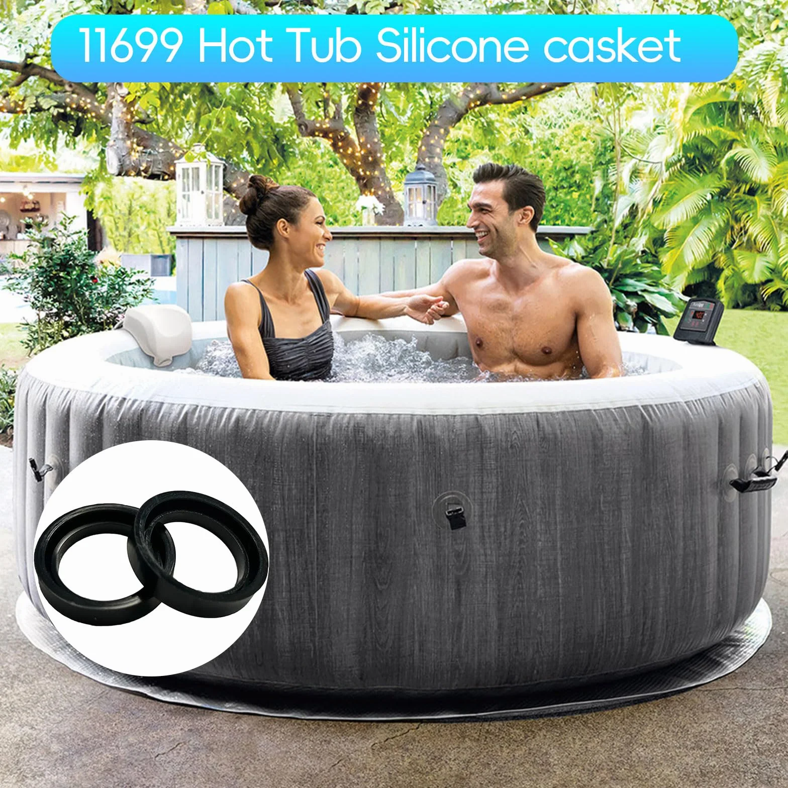 Joint pour Pompe Piscine Intex, 2 Pièces en Silicone, Remplacement pour Connecteur de Spa