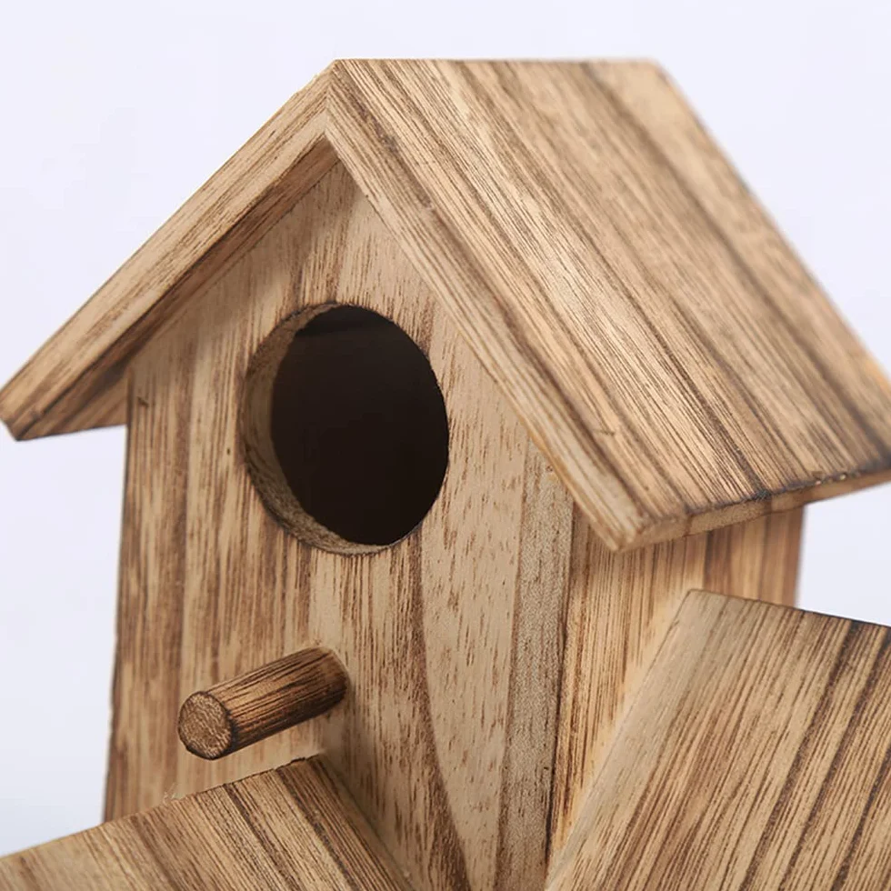 Nichoir Oiseaux Exterieur Original en Bois pour Mésange Bleue Suspendre Jardin