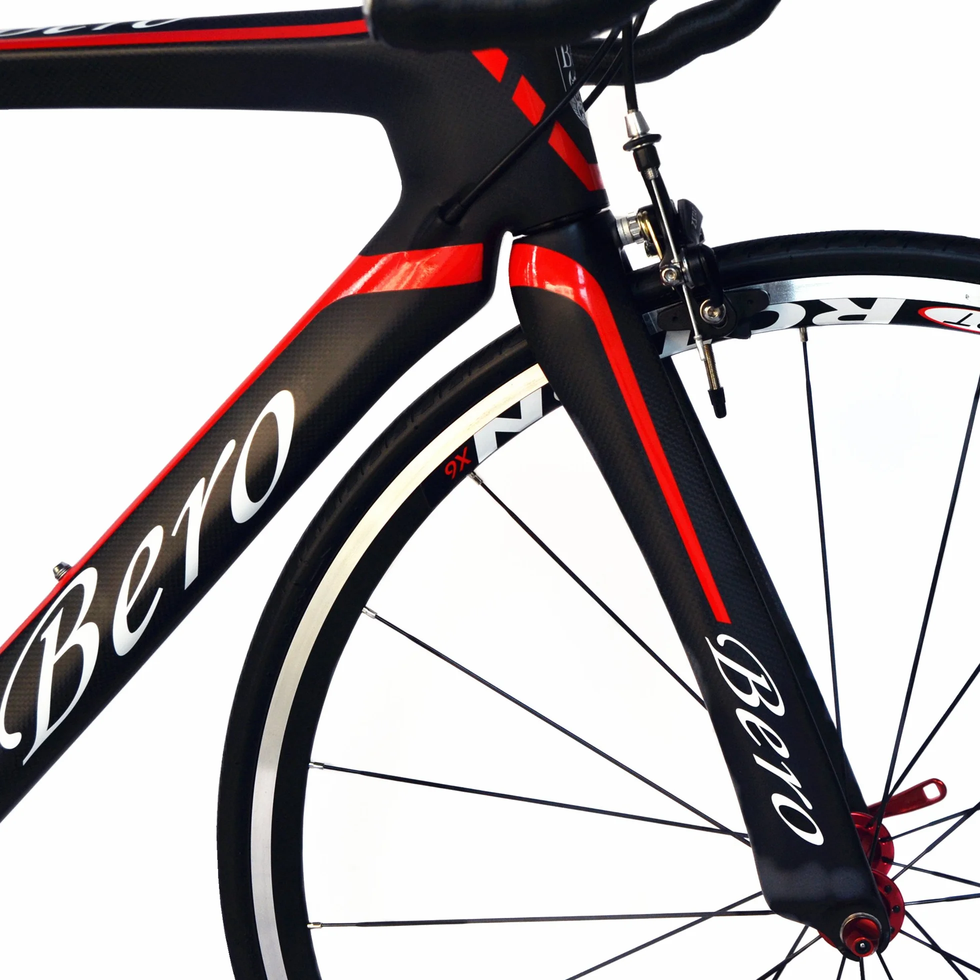 Shimano 105 700C Vélo de Route Carbone T800-M40 11S 5800 Cadre Aero 18,3 LB 500 mm Noir Rouge