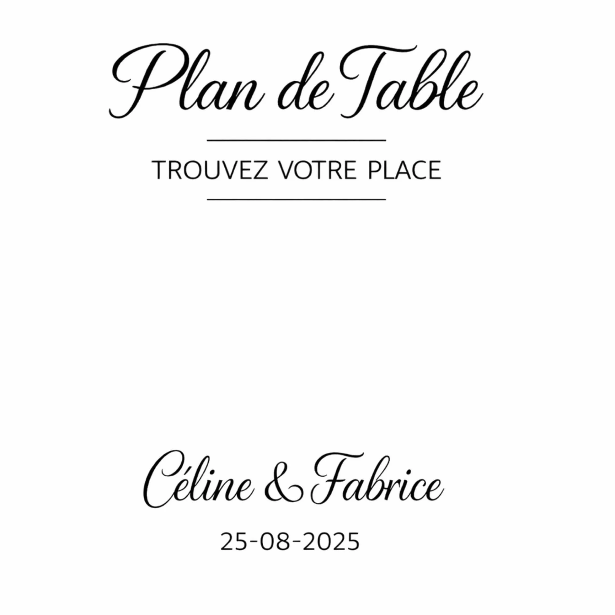 Stickers Personnalisés Plan de Table Mariage – Décoration à Coller sur Bois, Plexi ou Miroir – Fabrication Française