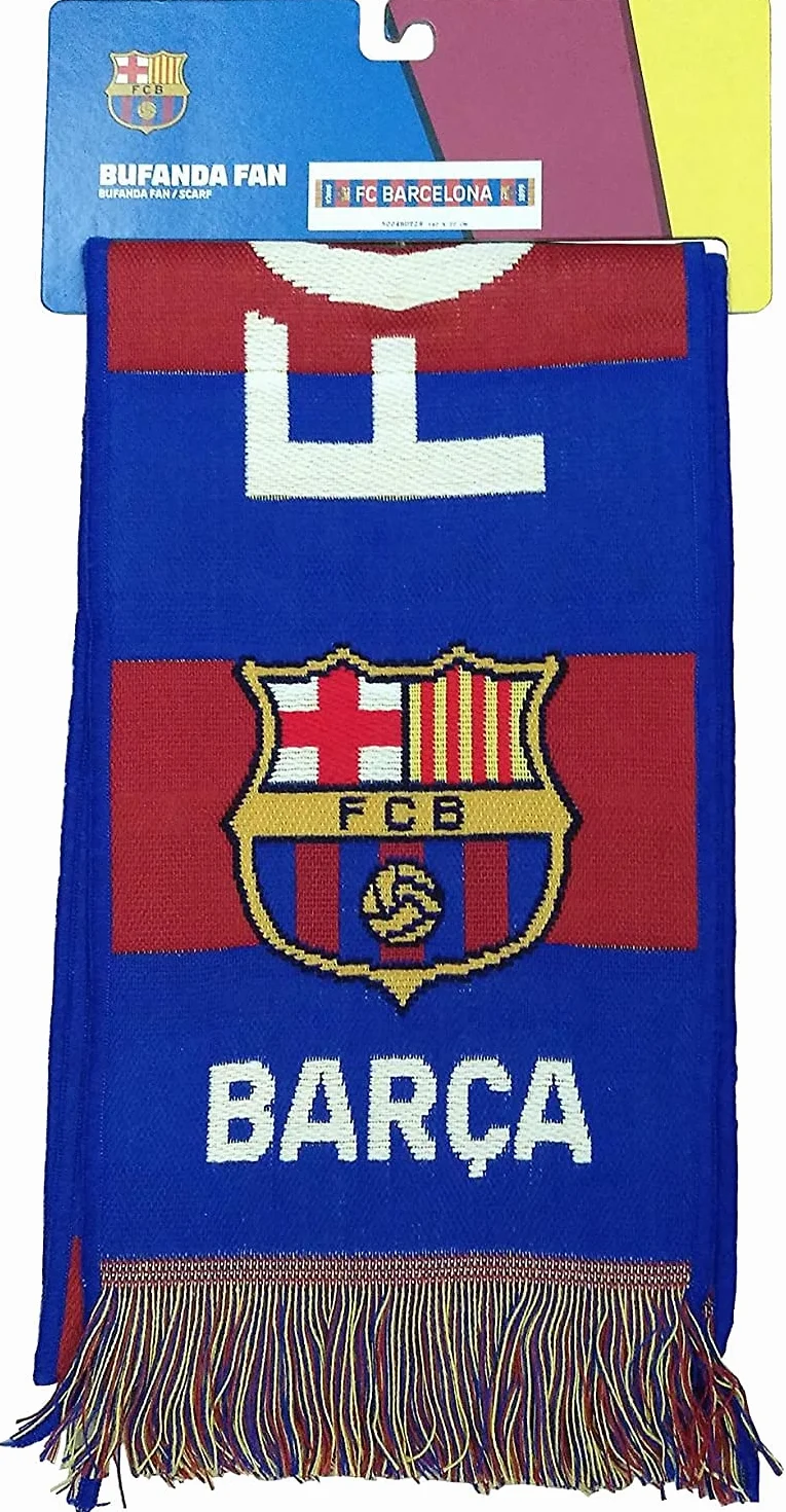 Écharpe officielle sous licence FC Barcelone, mécanisme de tissage n° 29 5004 BUT29, bleu et rouge, 140