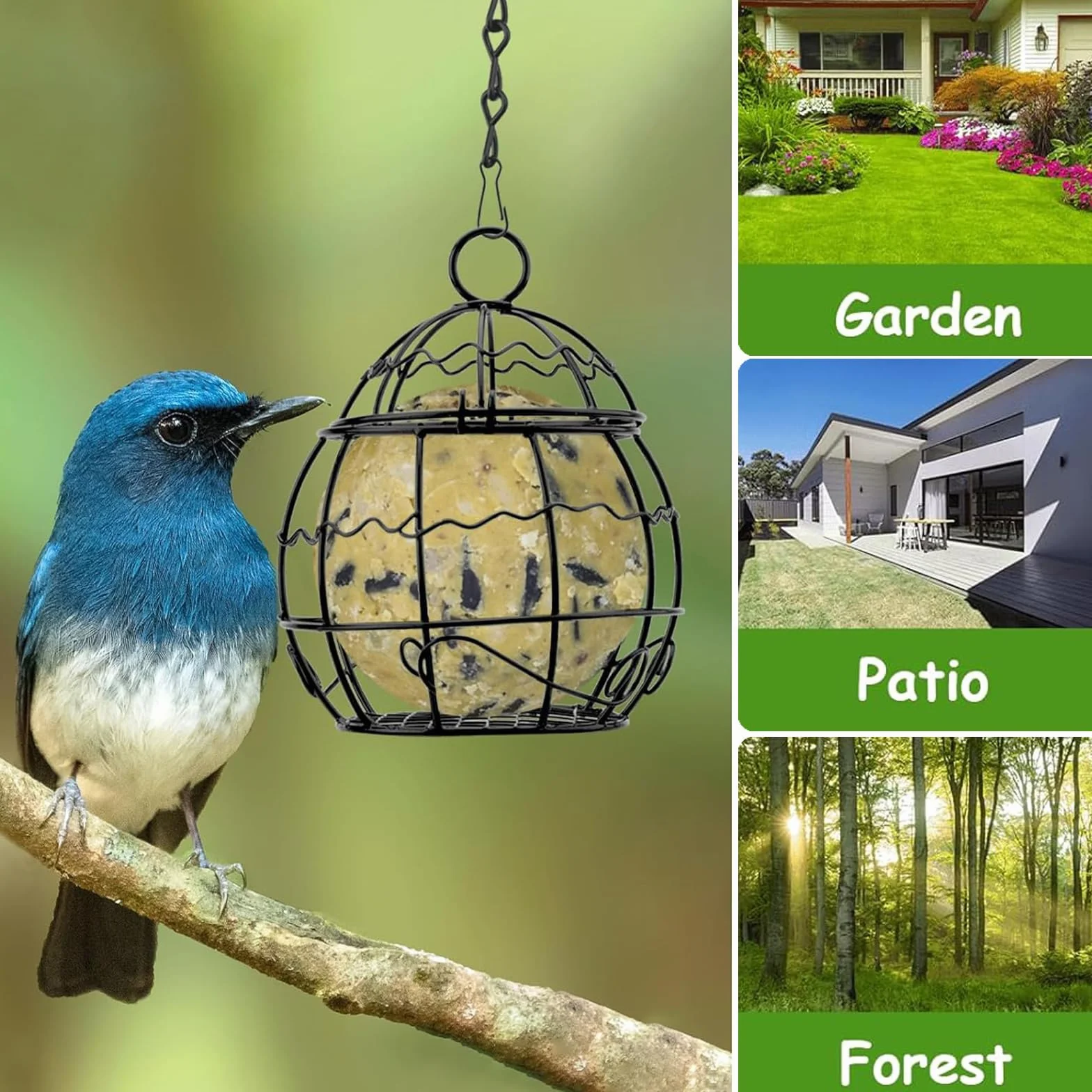 Mangeoire Oiseaux Extérieur Lot de 4, Bird Feeder Suspendue Crochets en Forme de S Métal