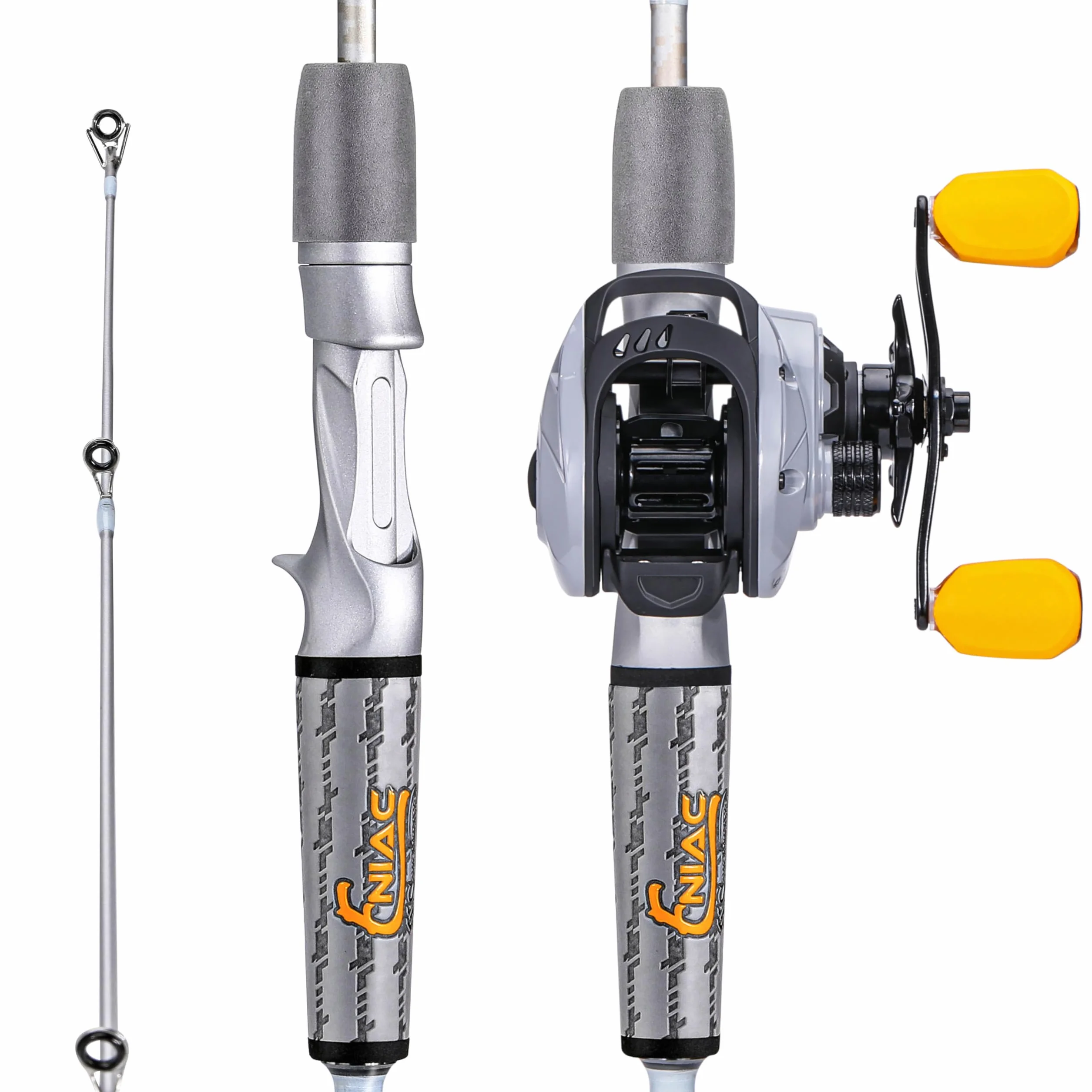 Sougayilang Canne à pêche Combiné Spinning Casting Graphite 2 pièces Moulinet pour Bar