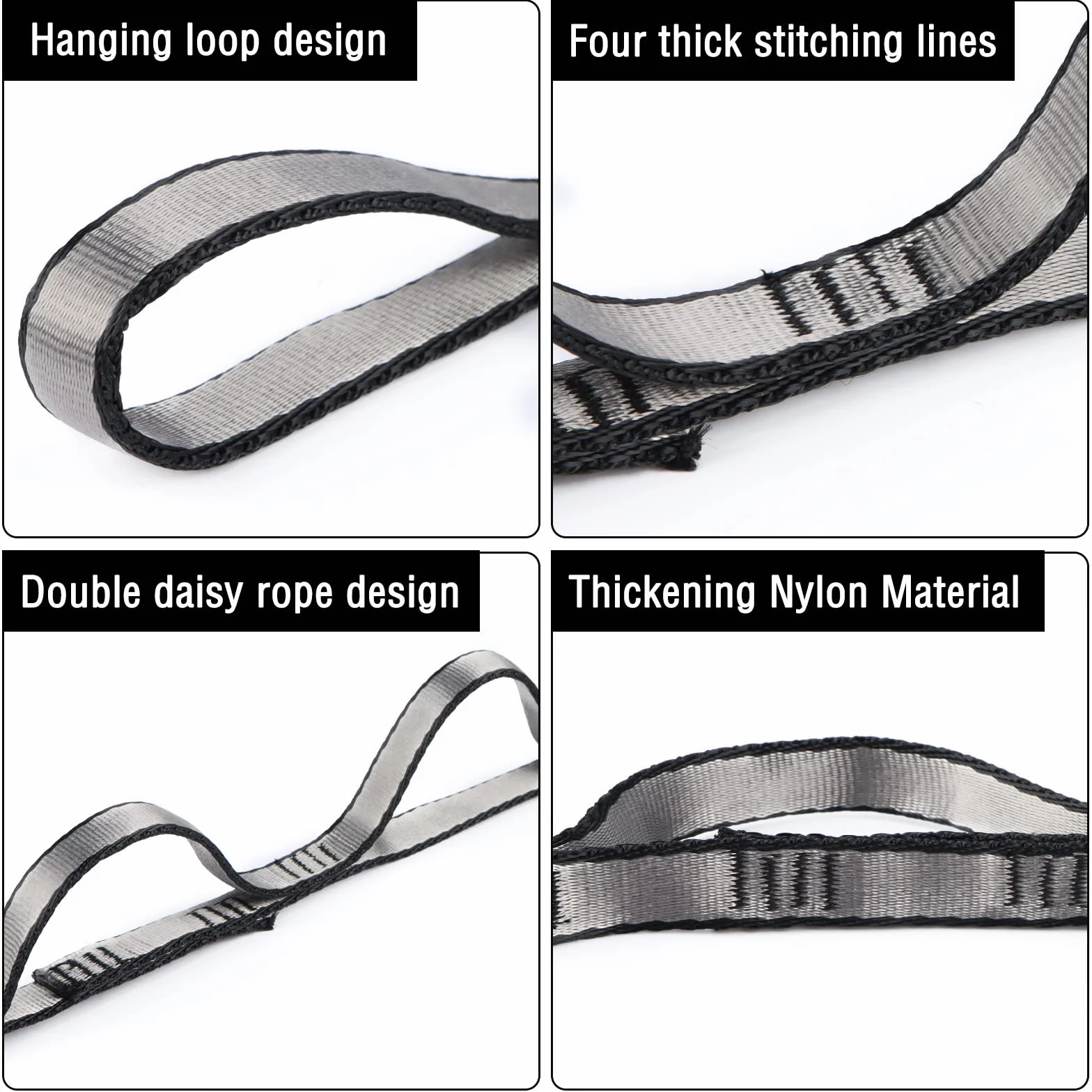 2 PCS Daisy Chains Sangle D'Extension Pour Hamac de Yoga Corde D'Extension de Yoga RéGlable En Nylon RéGlable Multi Boucles ÉLingue D'Escalade Sling 23Kn Bandes D'Exercice Pour Stretching Pilates