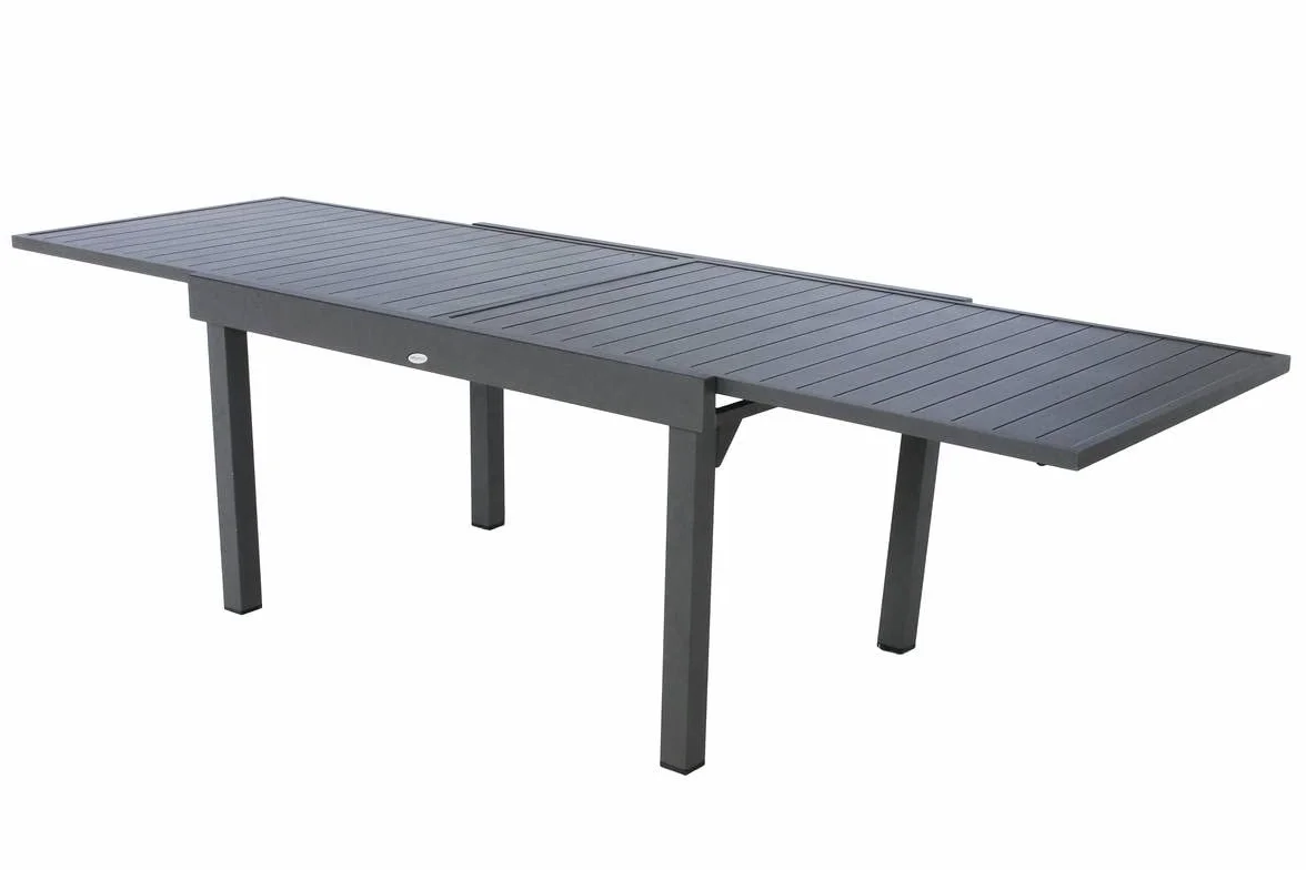 Hespéride Table de Jardin Extensible Piazza Gris Graphite 10 Places Aluminium Antirouille