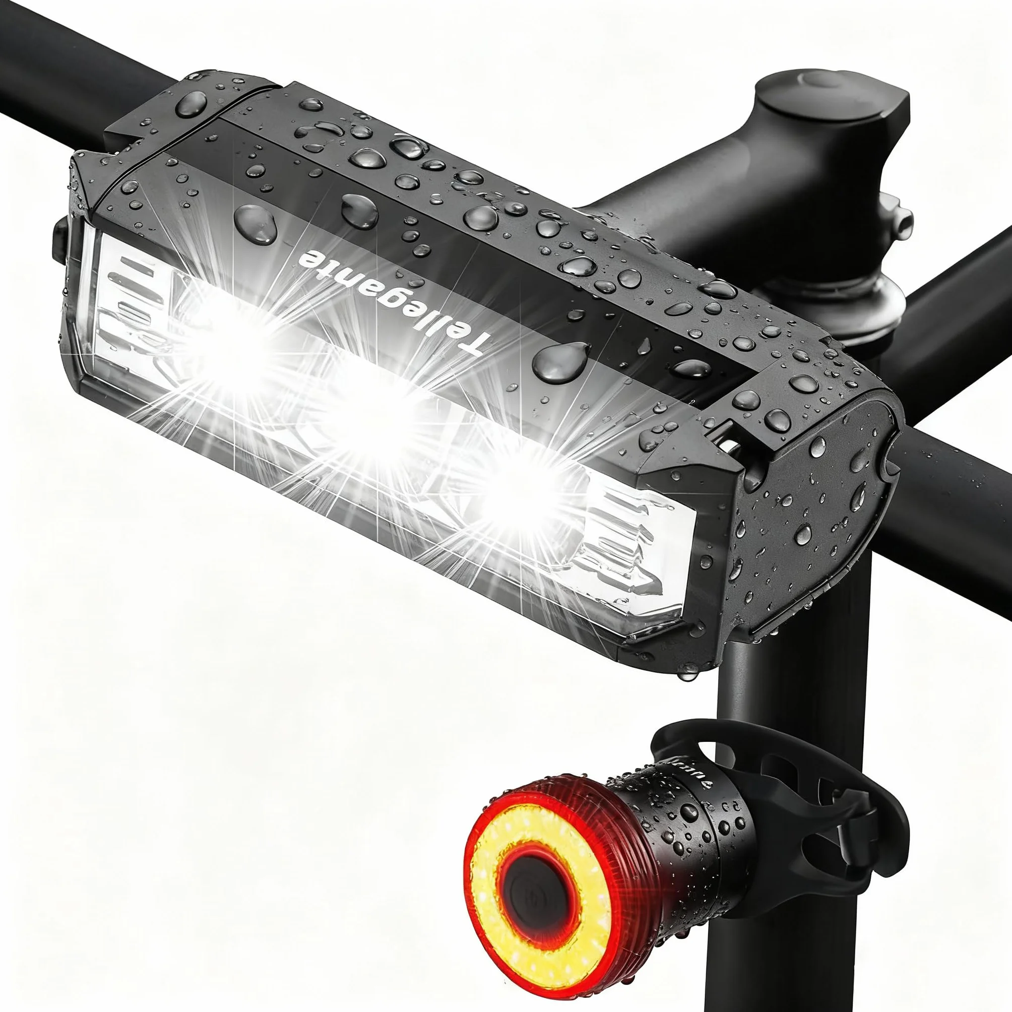Lumiere Velo 3 LED Horizontal Puissantes Feu Arrière Vélo Intelligent | Eclairage Ultra-Large à 180°, Super Lumineux, Anti-Éblouissement, Détection de Freinage, IPX6 Étanche, Alliage d'Aluminium