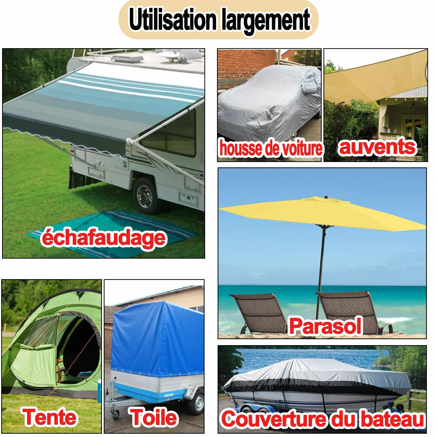 Ruban de réparation d'auvent de camping-car de 12cm×12m, tente, couverture de bateau, ruban de réparation de toile, ruban de réparation étanche