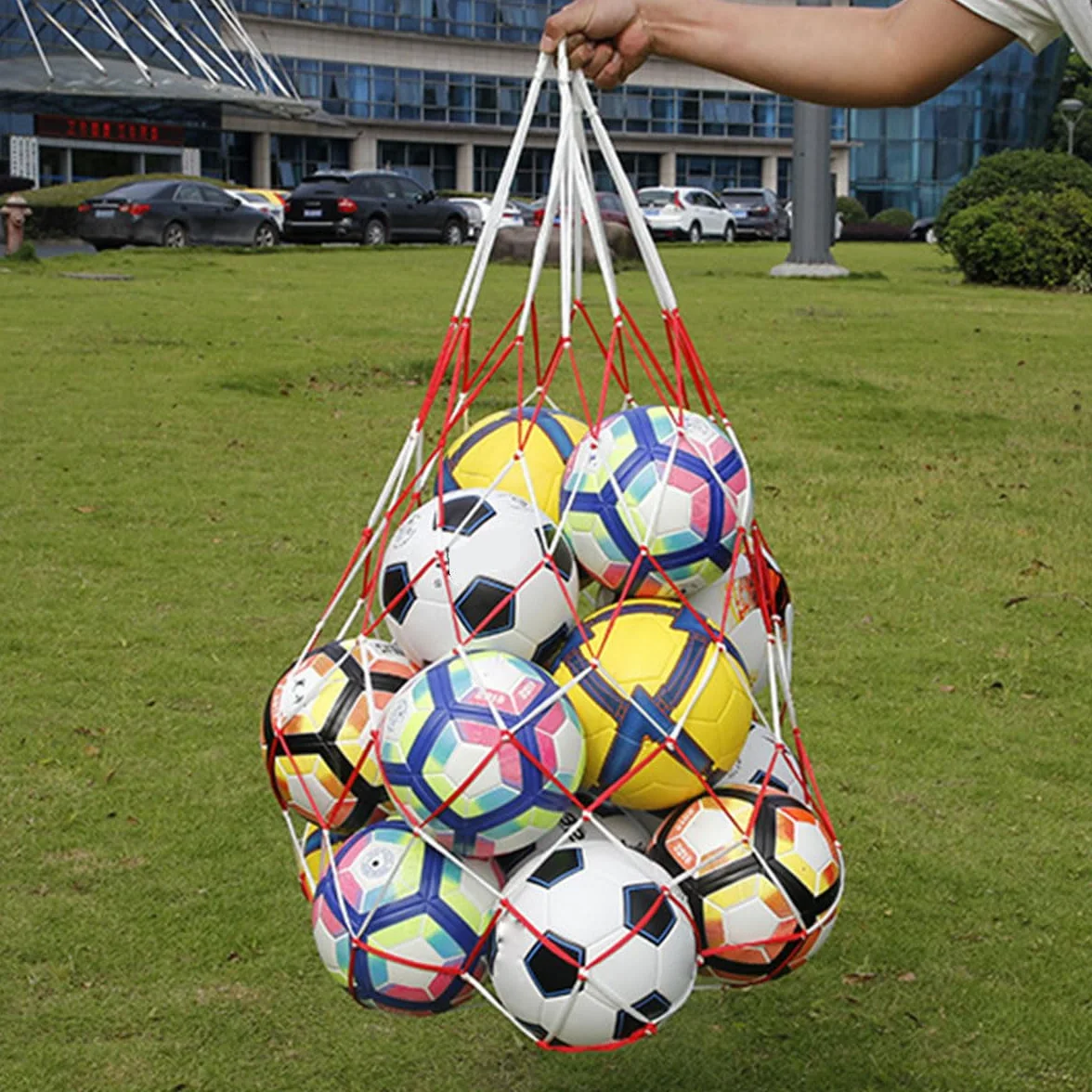 Sac à Ballons de Sport - 2 Pièces, Rouge et Blanc + Bleu et Blanc - Pour Football, Basket-ball, Volley-ball, Handball