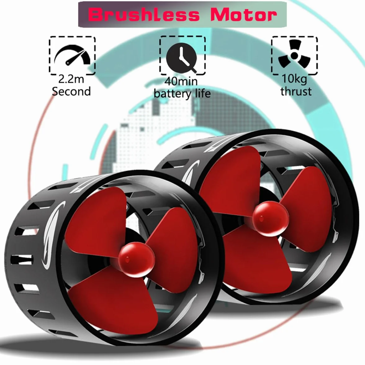 Scooter électrique sous-Marin Scooter de mer 20M étanche pour la plongée avec Tuba Equipement de Natation,Single