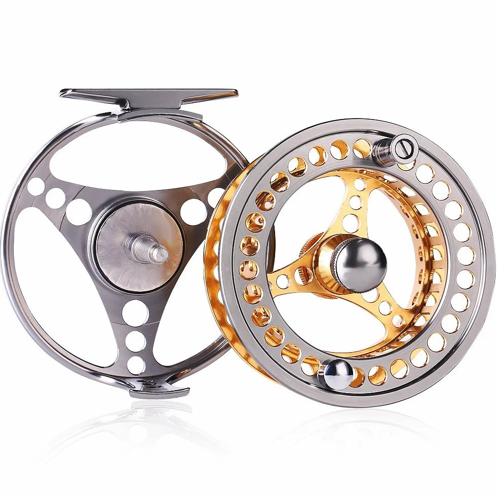 Sougayilang Moulinet de pêche à la Mouche Grand Arbre 2 + 1 BB avec Corps en Alliage d'aluminium usiné CNC et Bobine dans Les Tailles 5/6, 7/8