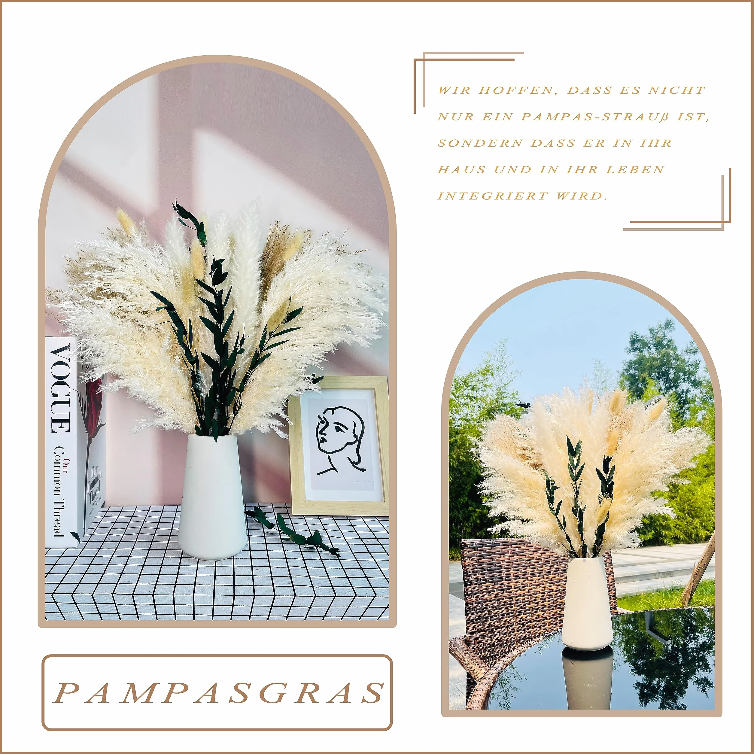Bouquet Fleurs Séchées Naturelles Pampas Déco Herbe Pampa Boho Maison Mariage 48 Bâtons