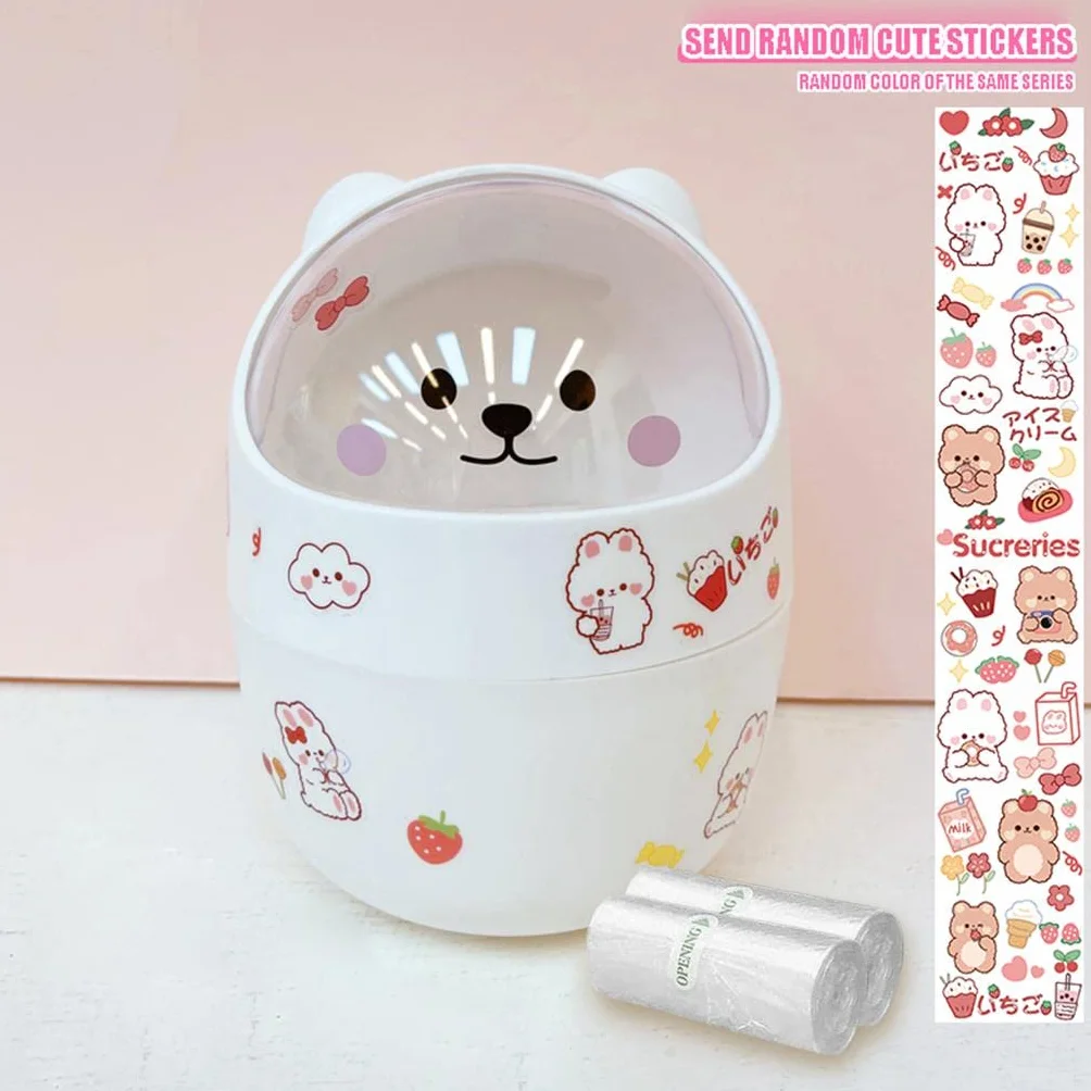 LOVIVER Mini Poubelle avec Couvercle Blanche Bureau Maison Chambre