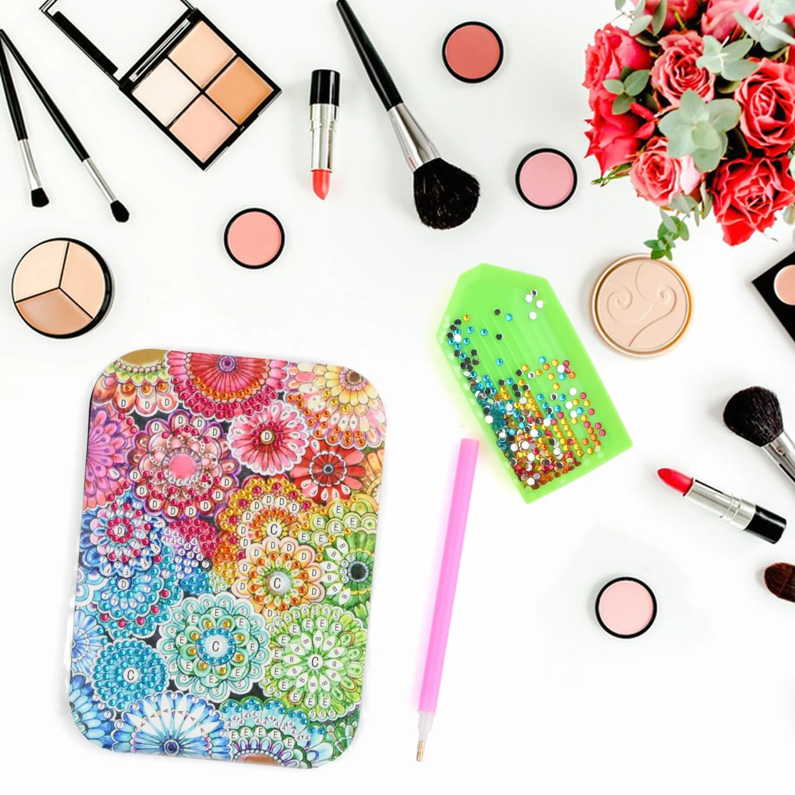 NiceLand 5D Diamond Painting Miroir Cadeau DIY Miroir de Maquillage pour Enfants Femmes Filles