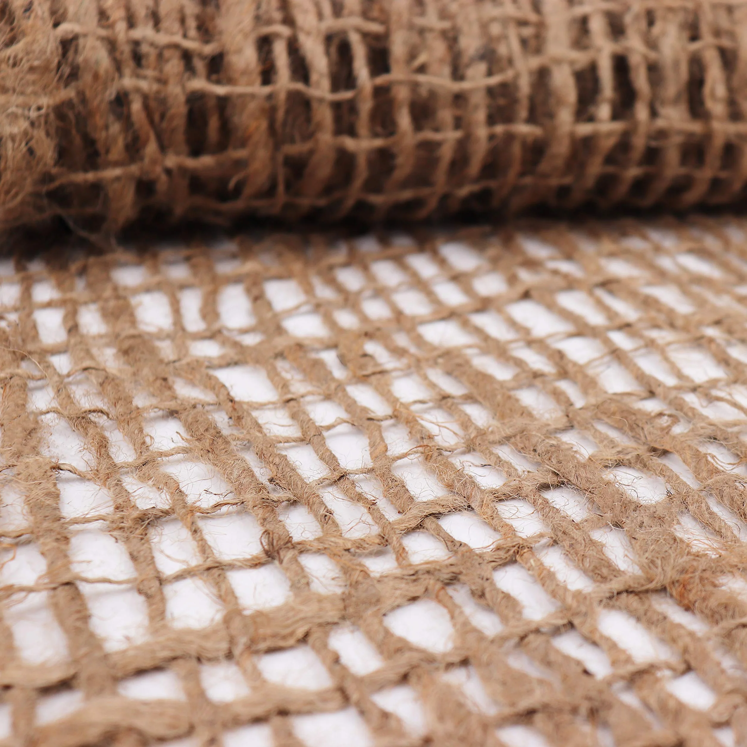 Tapis de sol en toile de jute 1,20 m de large Jute Grosse mailles pour étang Sécurité pente 5m