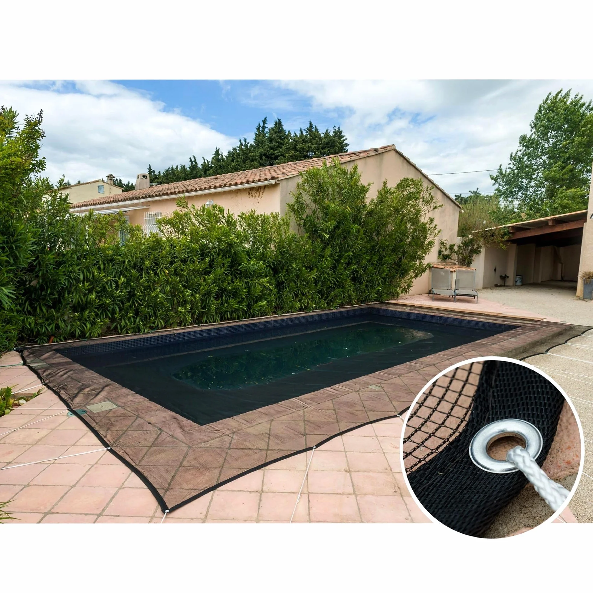 WerkaPro Filet de Protection Piscine Rectangulaire 6 x 12 m Noir