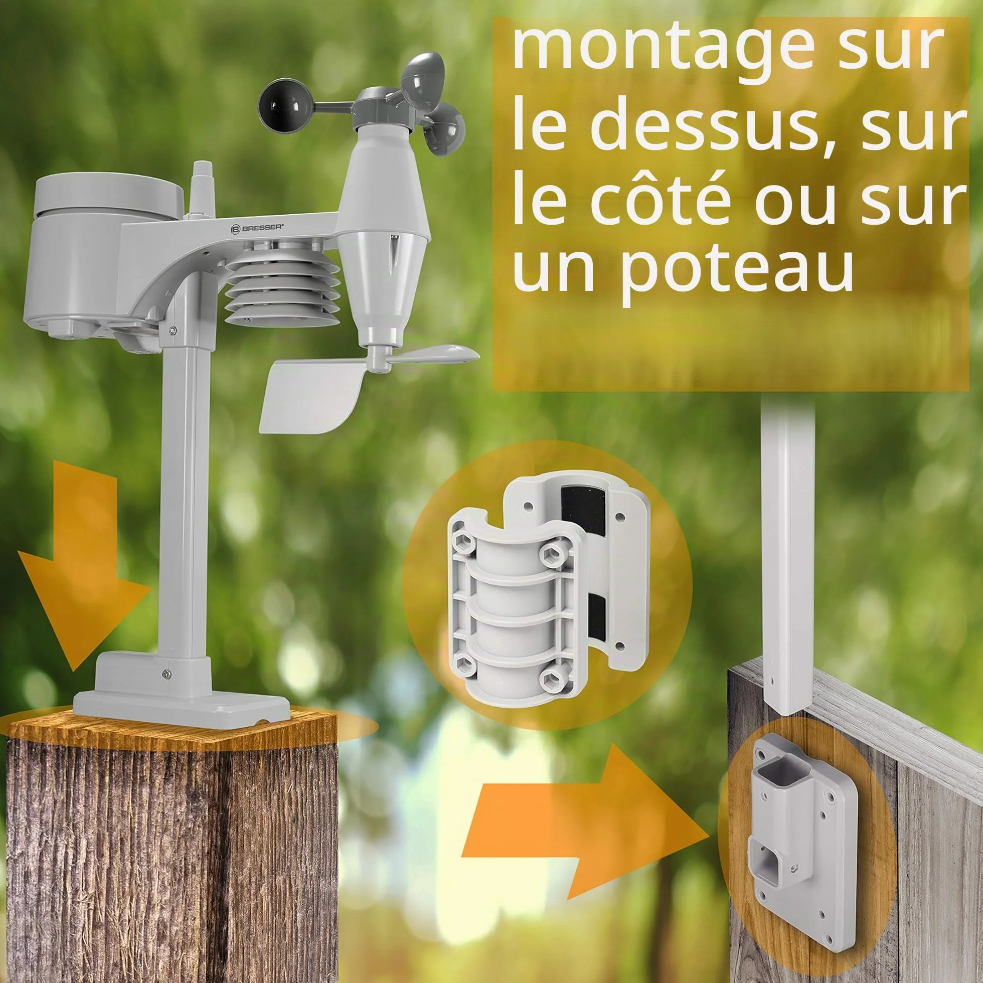 Bresser Station Météo Sans Fil 5 en 1 Capteur Extérieur 20,2 x 13,8 x 3,8 cm