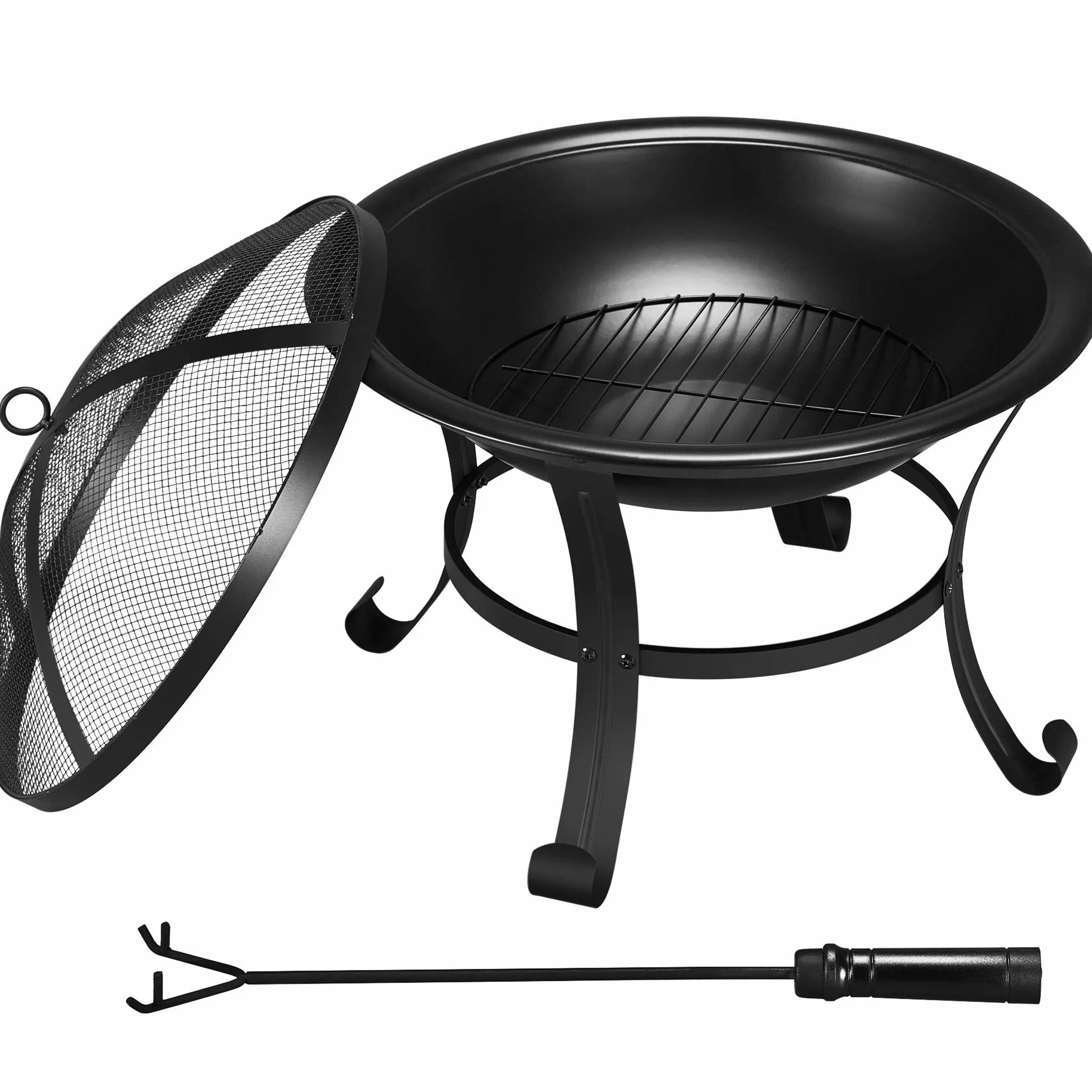 Yaheetech Brasero Exterieur Jardin Fer 54x54x50cm Noir