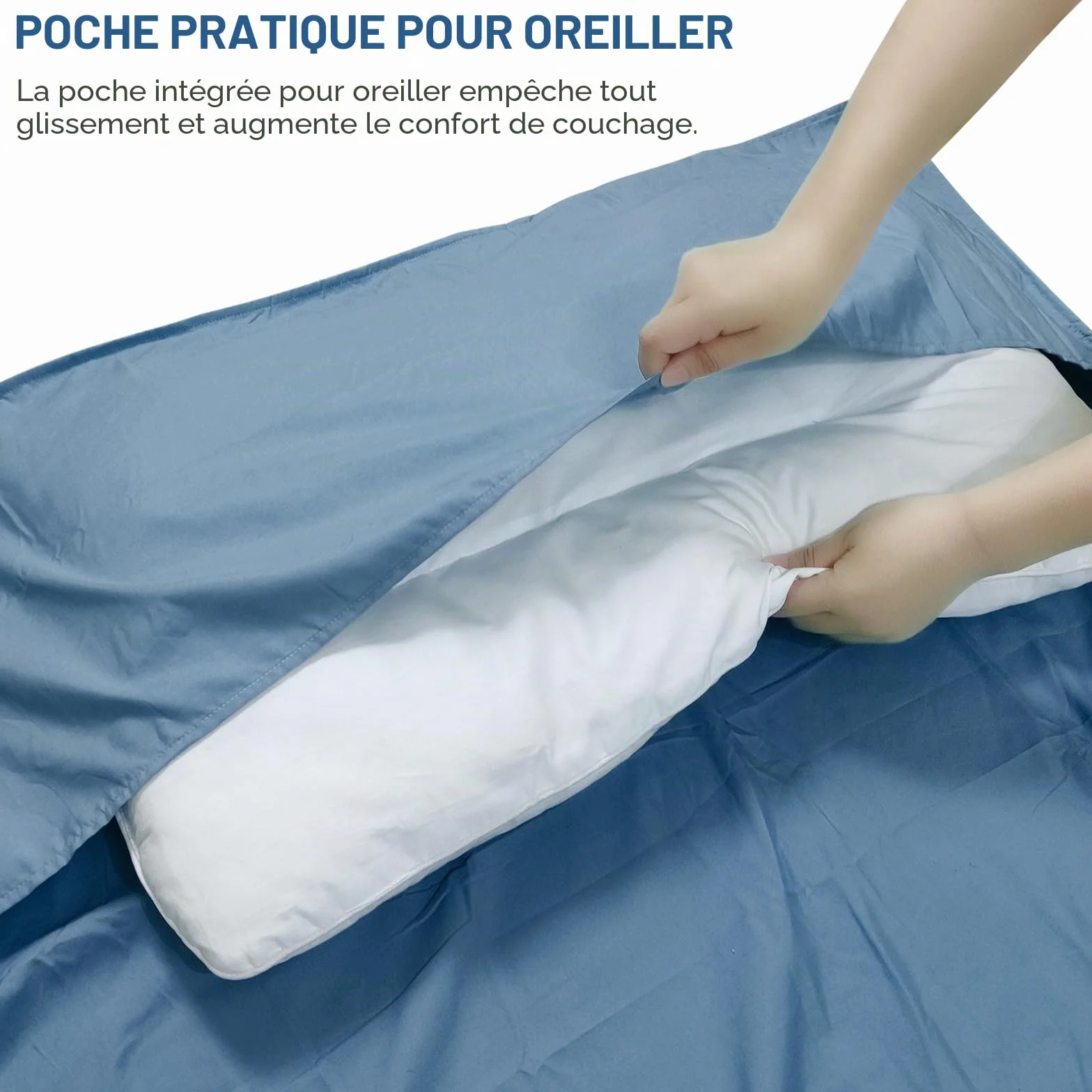 Sac de Couchage Cabane Adulte 2 en 1 avec Fermeture éclair, 95x220 cm
