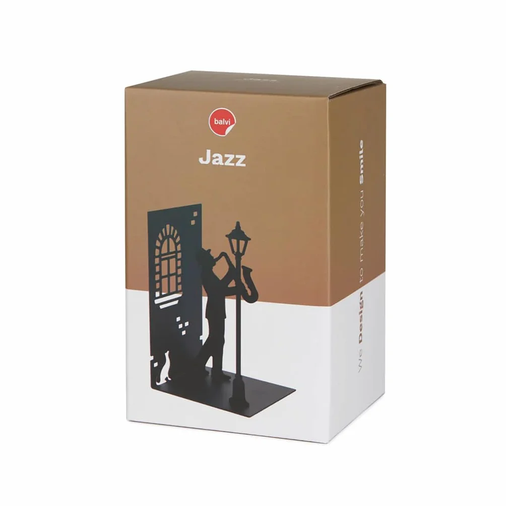 Balvi Serre-Livres Jazz Noir Support pour Livres Métal