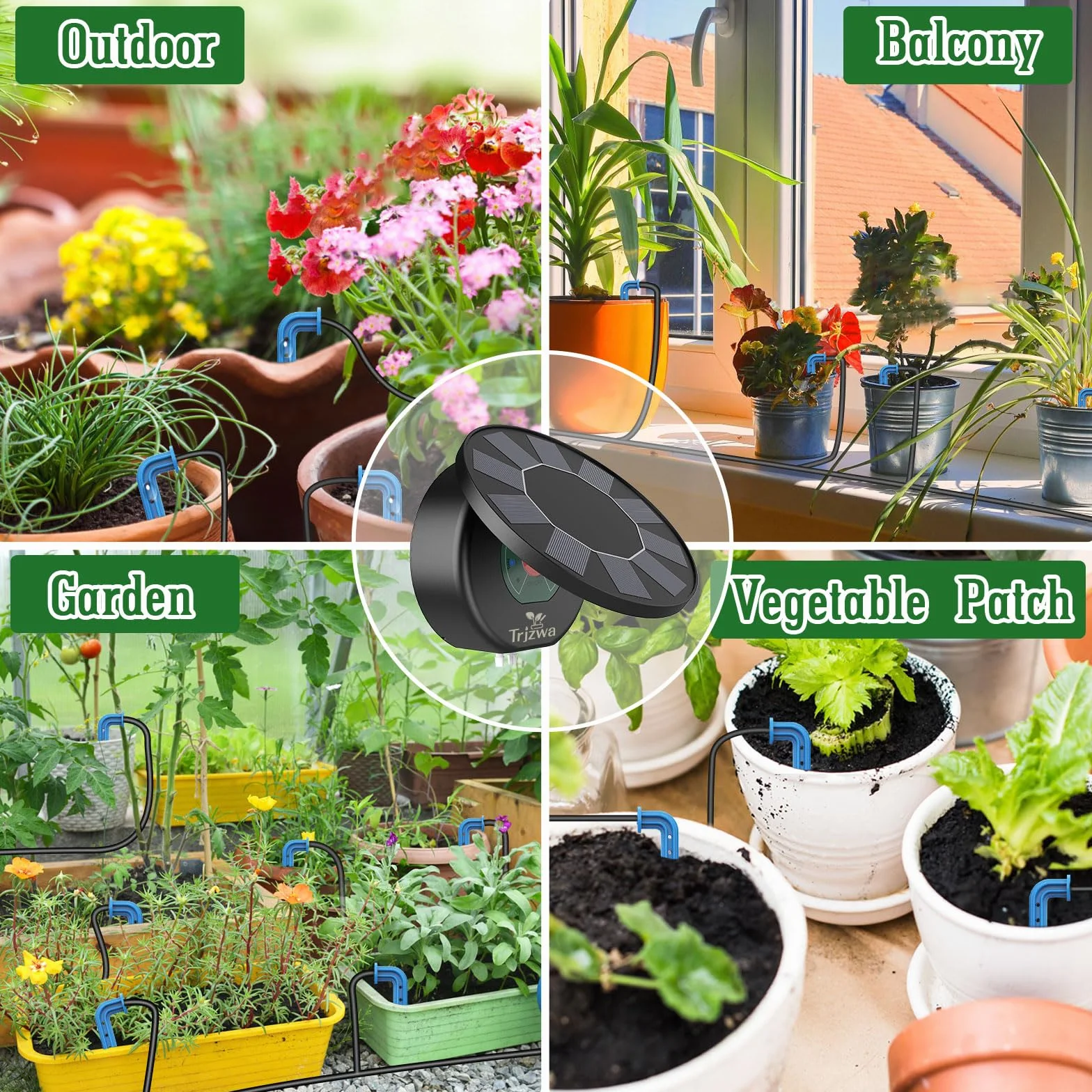 Kit Arrosage Goutte à Goutte Énergie Solaire 10M Tuyau Arrosage Automatique avec Programmateur pour Jardin Plante