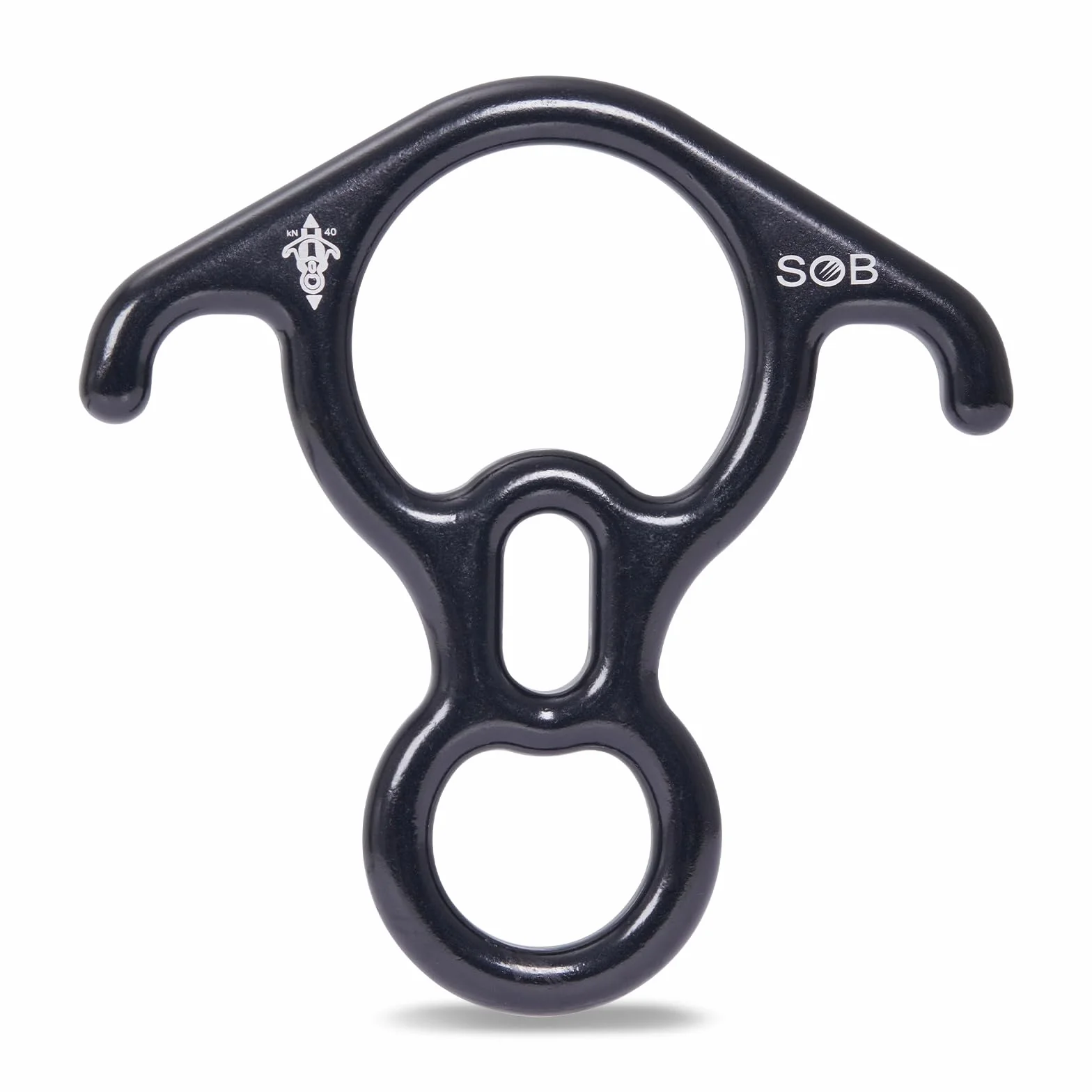 SOB Équipement de Descente à Oreille Recourbée Dispositif de Rappel 40KN Aluminium Descendeur Figure 8 Descendant Escalade pour Les Loisirs de Plein Air Appliquer Cordes 8–13 mm