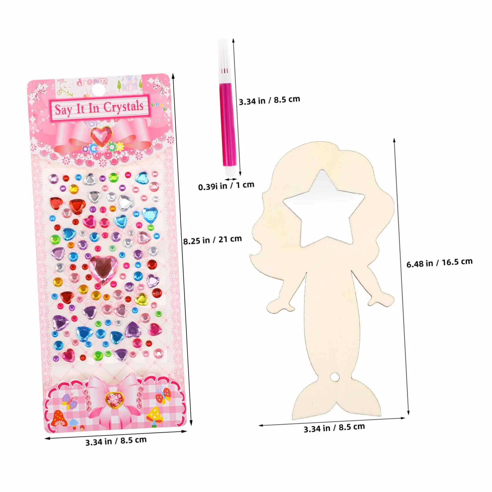Kit Bricolage Miroir Artisanal en Bois Forme Sirène pour Enfants